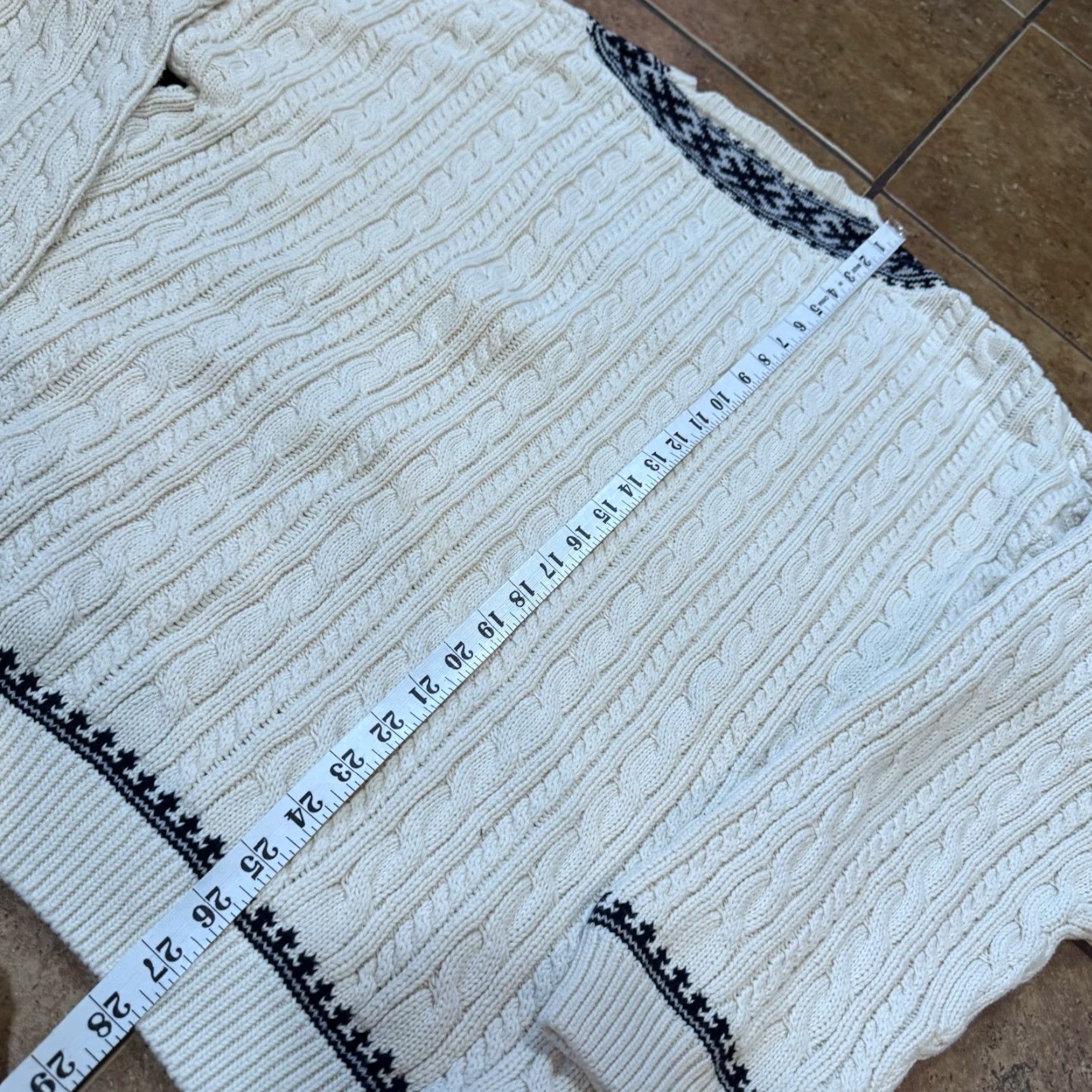 Banana Republic VINTAGE Banana Republic Varsity Tennis Sweater Men Cable Knit L Ivory 90s Preppy Ivy League Pickleball Tennis Pullover V-Neck Sweatshirt Mens Large Size US L / EU 52-54 / 3 - 7 Thumbnail