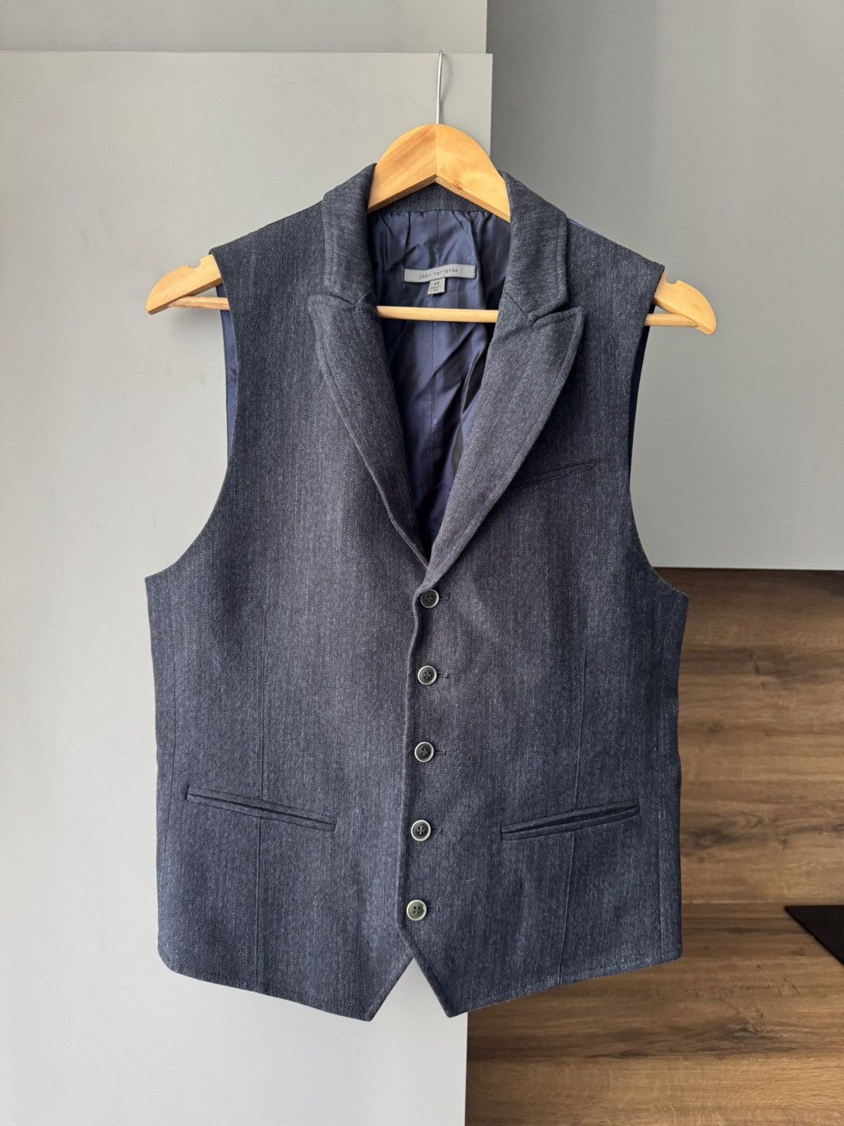 John Varvatos John Varvatos Collection - Navy Wire Collar Vest - Size 48 Size US M / EU 48-50 / 2 - 1 Thumbnail