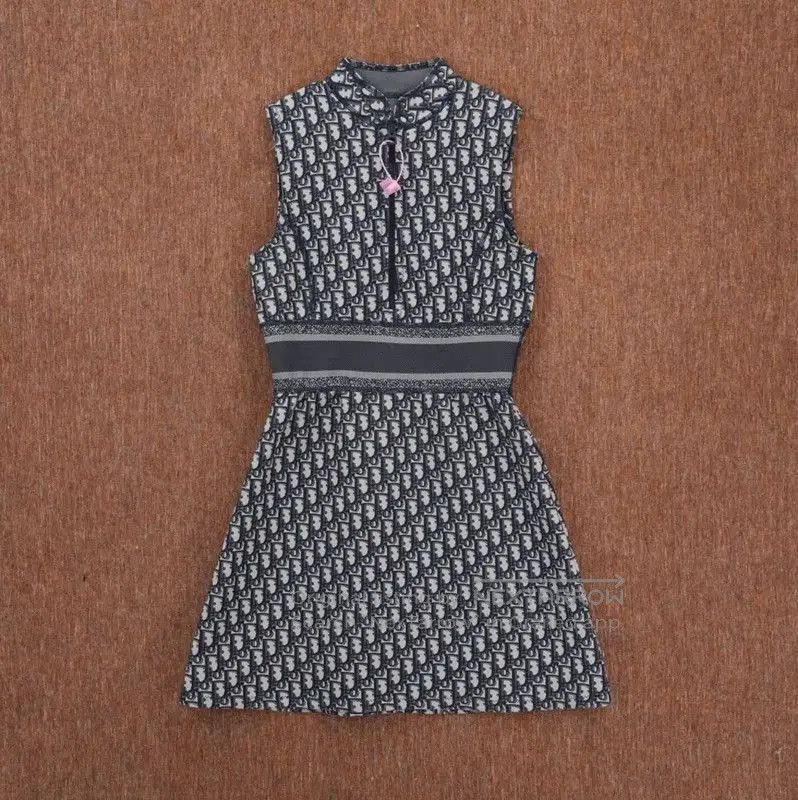 Dior Dior Navy Logo Embroidered Sleeveless Dress . Size M / US 6-8 / IT 42-44 - 1 Thumbnail