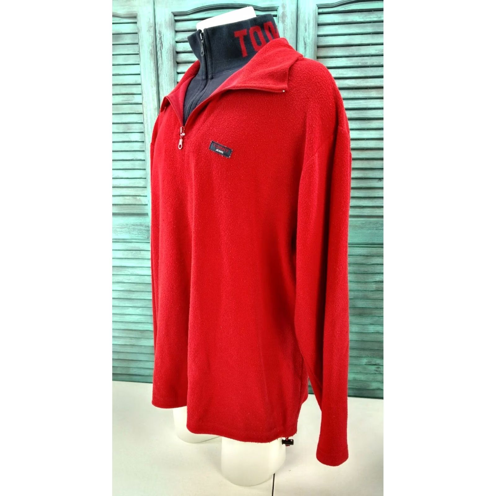Tommy Hilfiger VTG Tommy Hilfiger Men's 2XL 1/4 Zip Red Pullover Sweater 100% Cotton 2XL Size XXL Size US XXL / EU 58 / 5 - 2 Thumbnail