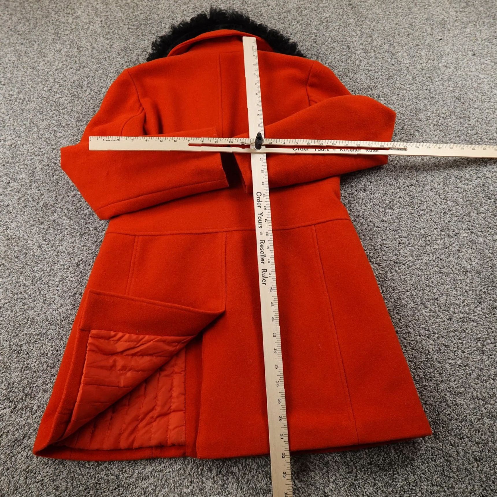 Banana Republic Banana Republic Coat Womens XS Orange Wool Fur Collar Toggle Zip Overcoat Insulated Lined Pockets Full Zip Casual Vintage No Size XS / US 0-2 / IT 36-38 - 5 Thumbnail