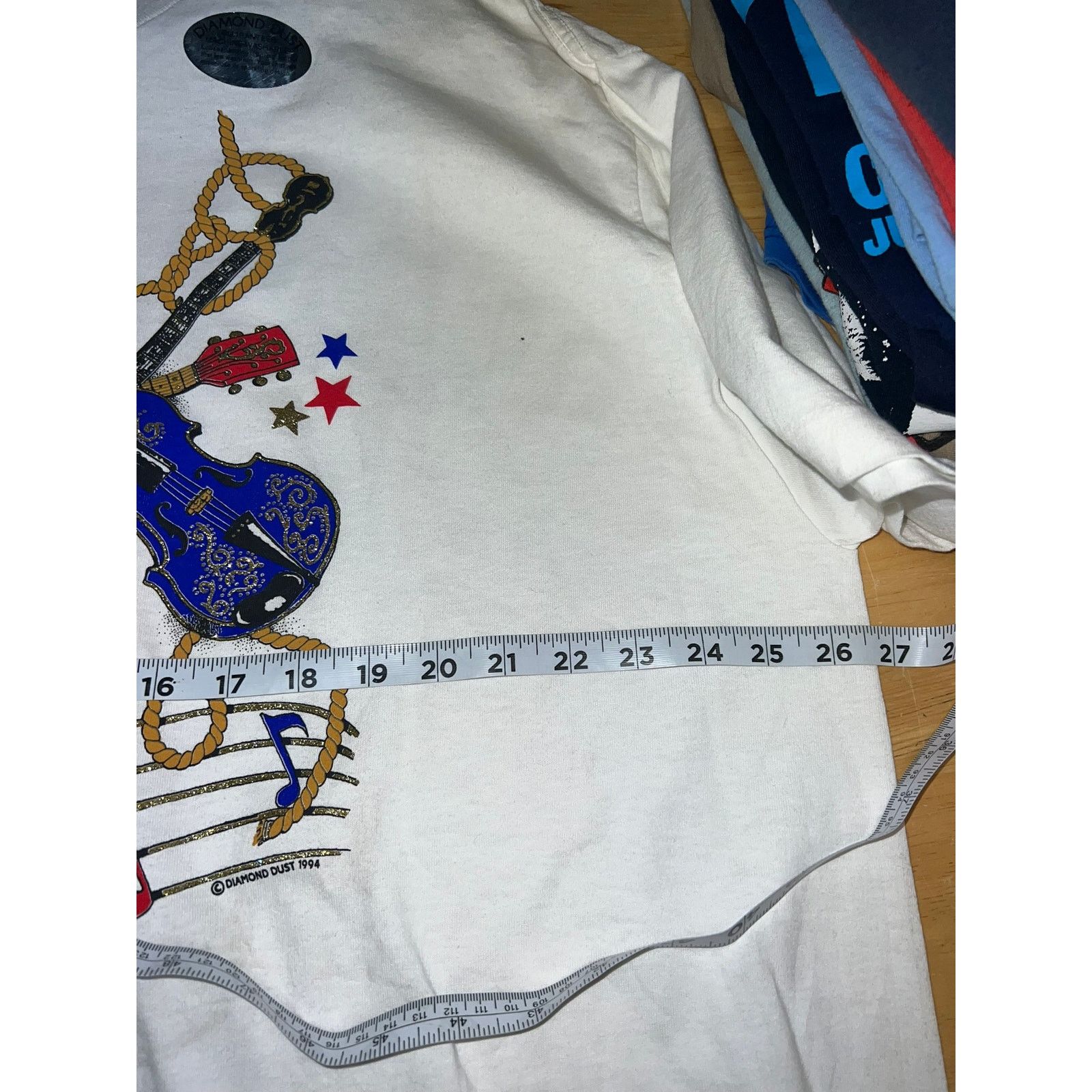 Vintage Vintage Diamond Dust Shirt Guitar Musical Notes Music Tee 2X Size US XXL / EU 58 / 5 - 11 Thumbnail