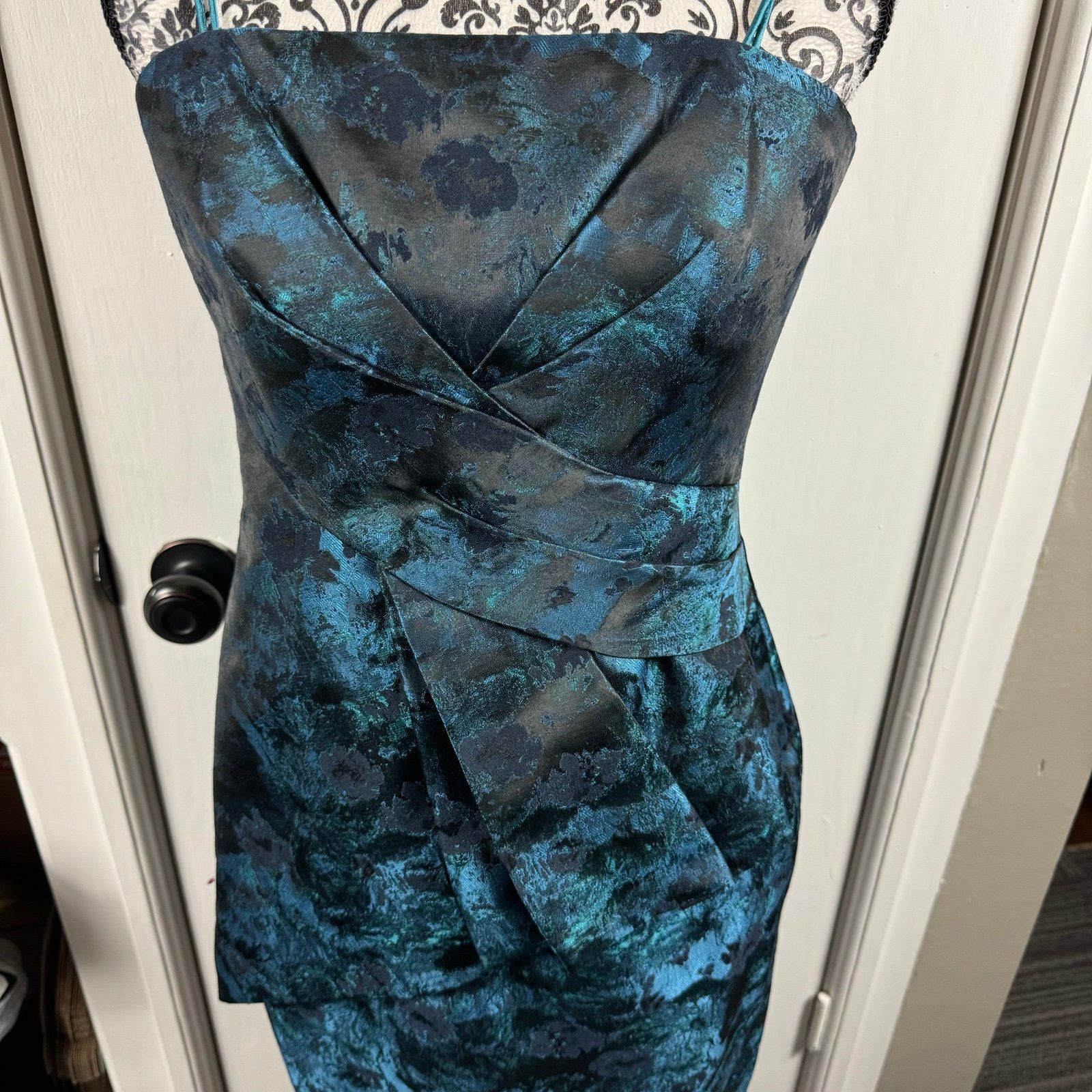 Other Pamella Roland Womens Strapless Floral Tiered Pleated Midi Size L / US 10 / IT 46 - 3 Thumbnail