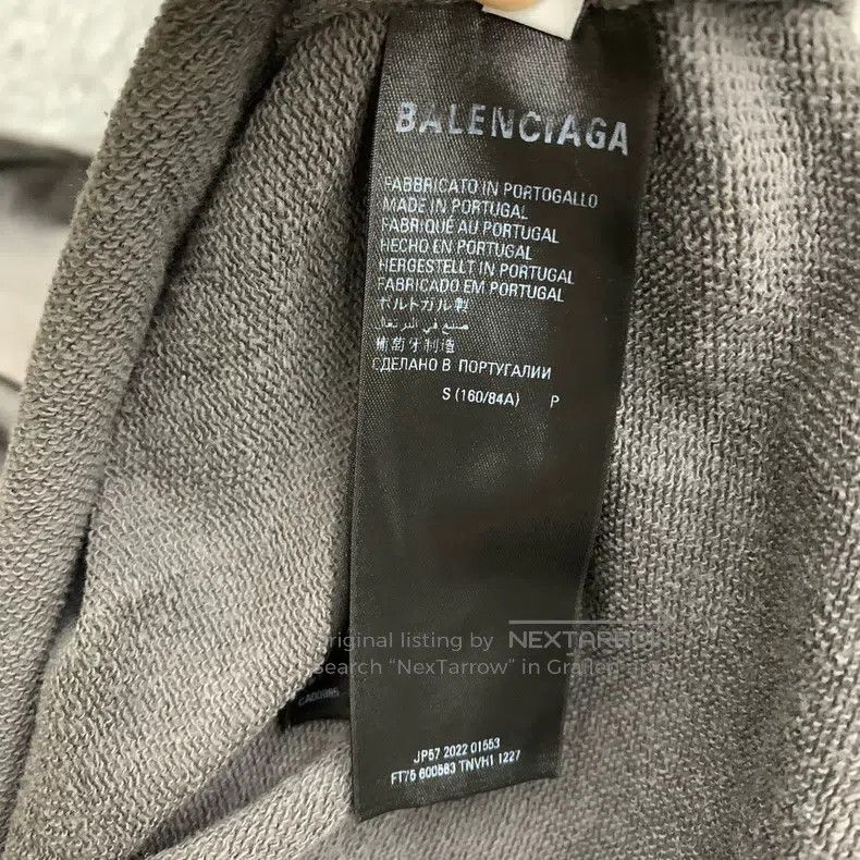 Balenciaga Balenciaga Gray front and back embroidery hoodie sweatshir Size US S / EU 44-46 / 1 - 5 Thumbnail