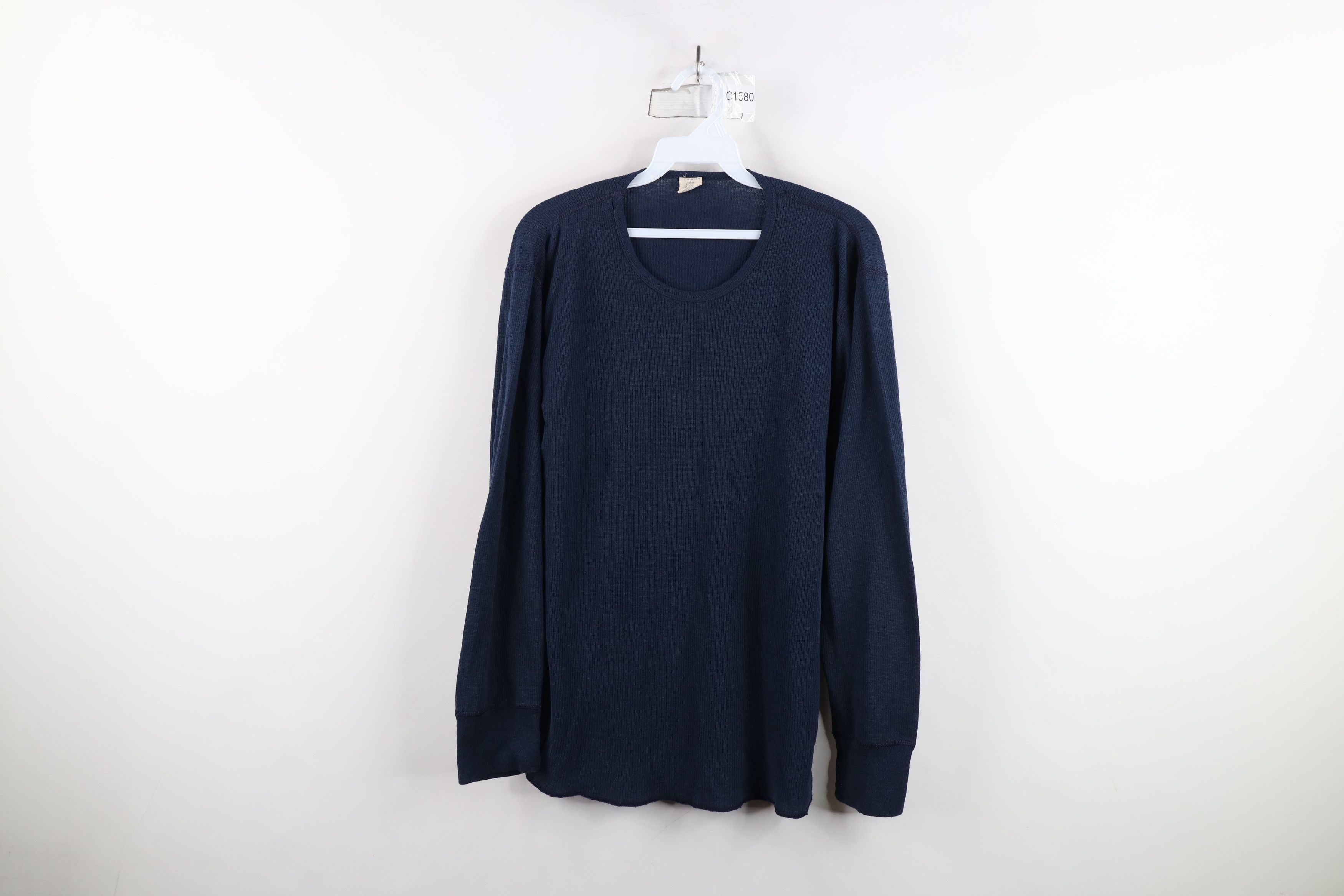 Vintage Vintage 90s Streetwear Thin Thermal Waffle Knit T-Shirt USA Size US L / EU 52-54 / 3 - 1 Thumbnail