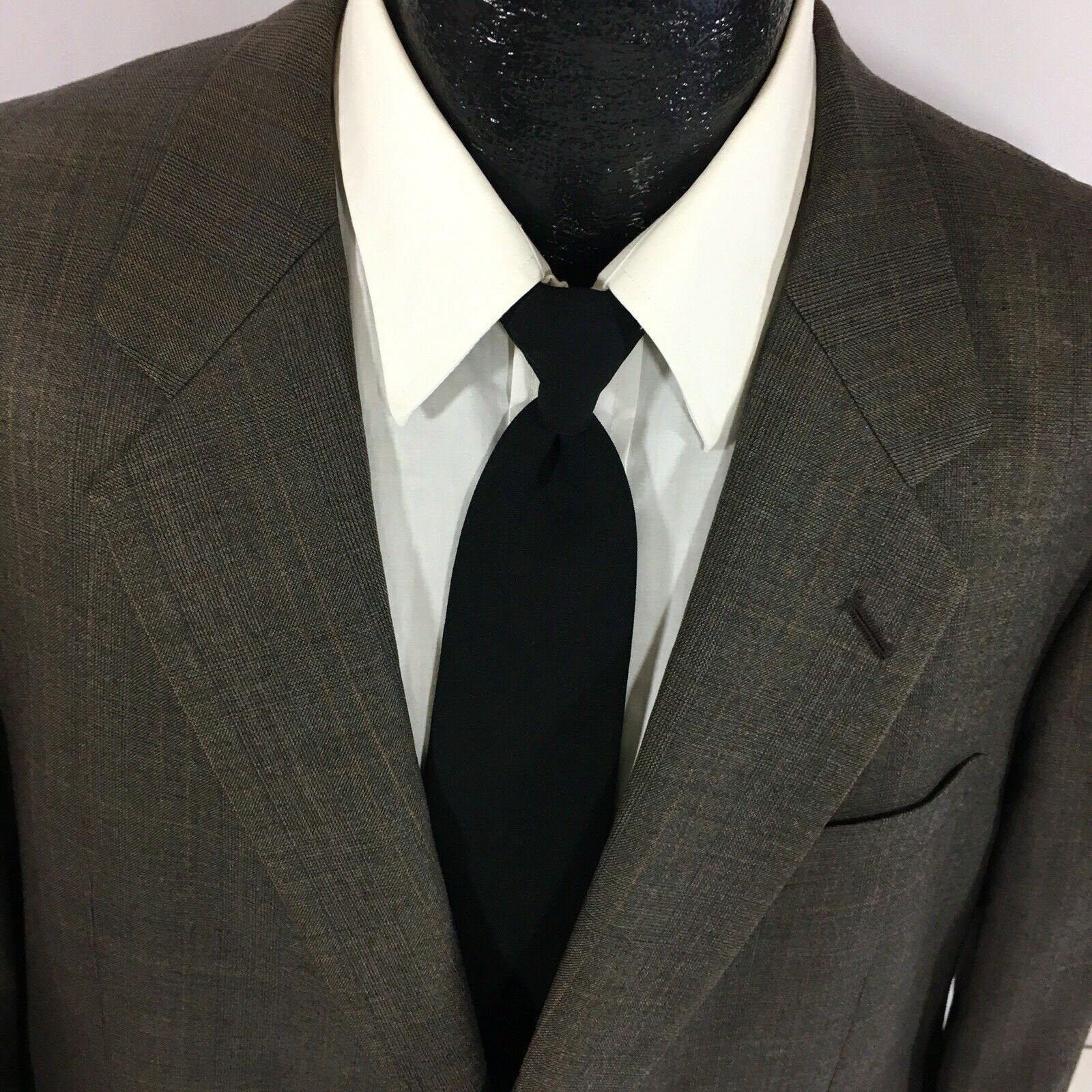 Other 60’s BESPOKE Sport Coat Brown Overcheck Jacket Wool Blazer Size 48R - 1 Thumbnail