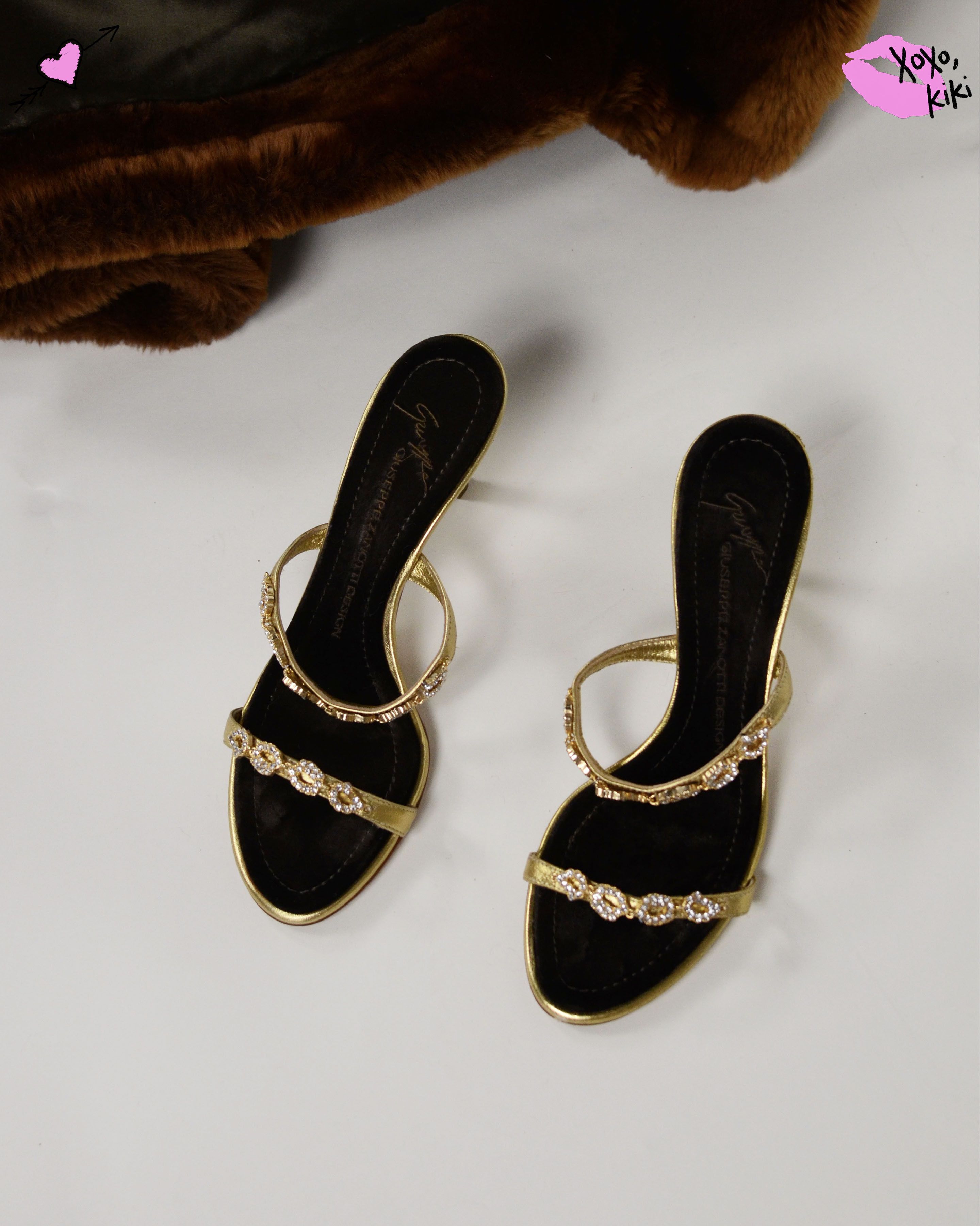 Giuseppe Zanotti GIUSEPPE ZANOTTI GOLD RHINESTONE HEELS Size US 7 / IT 37 - 1 Thumbnail