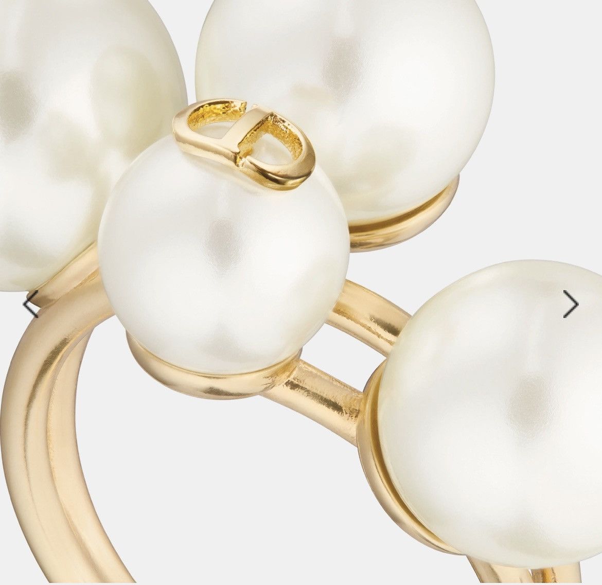 Dior Dior D-STUDS RING Gold-Finish Metal and White Resin Pearls Size ONE SIZE - 1 Thumbnail