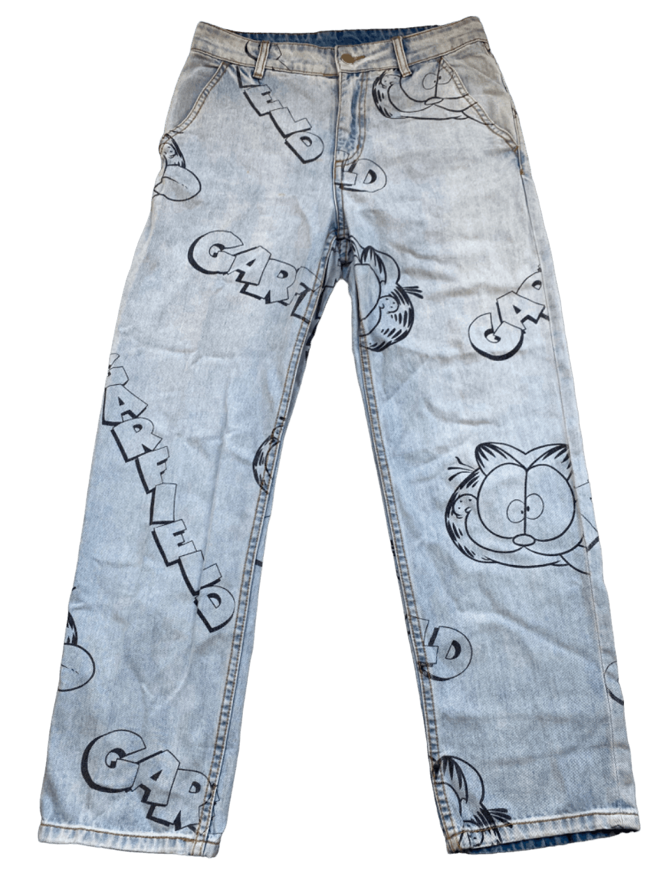 Avant Garde Rare Garfield Full Printed Jeans | Grailed