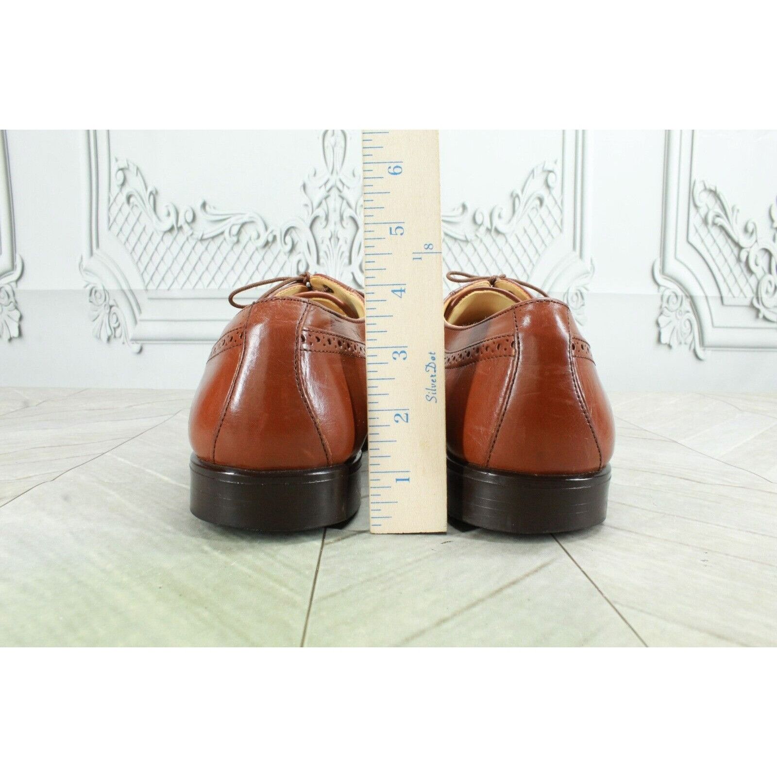 Leather × Stanley Blacker Stanley Blacker Men's Weave Cap Toe Dress Oxford Shoes Size US 10 / EU 43 - 6 Thumbnail