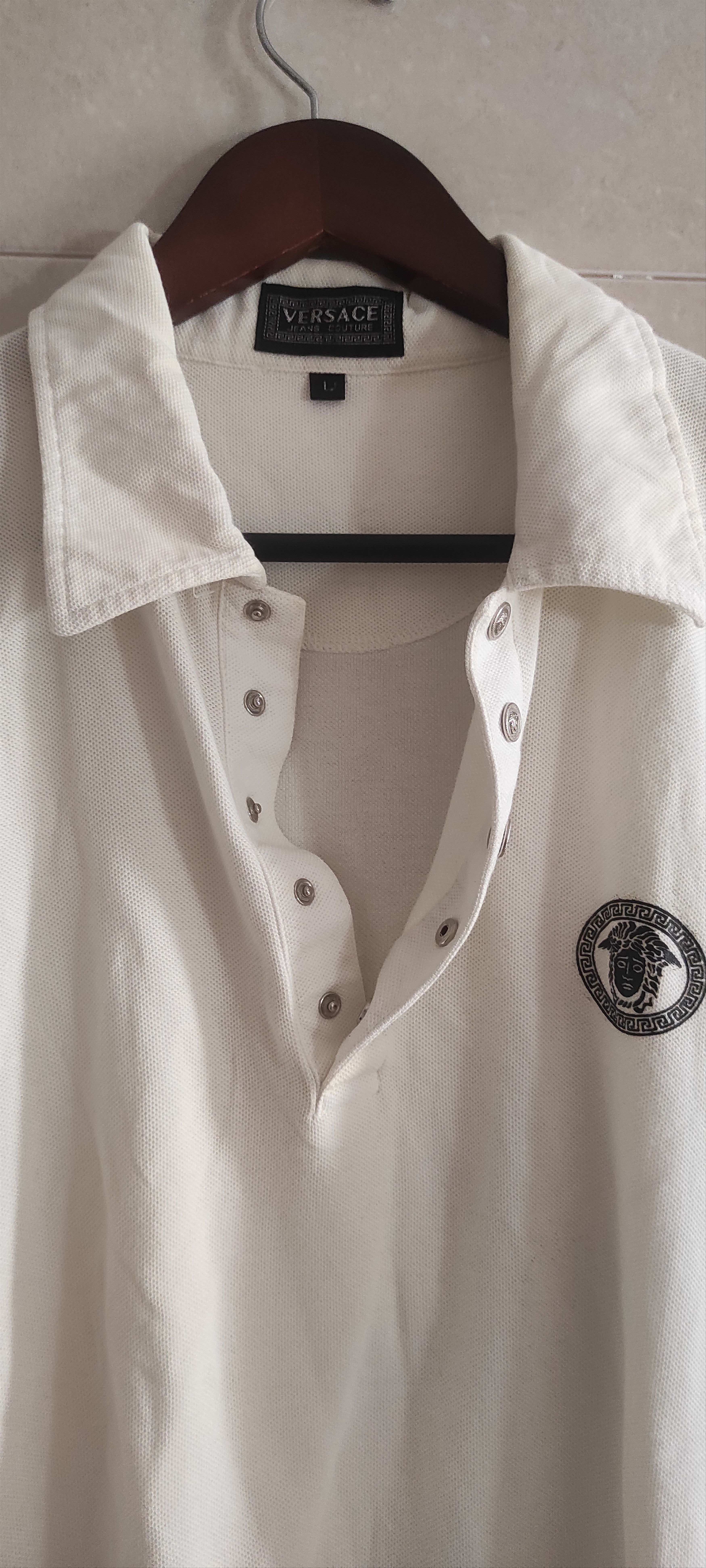Versace VTG 90s Versace Jeans Couture Pique Polo T-shirt Y2K Size US L / EU 52-54 / 3 - 6 Thumbnail