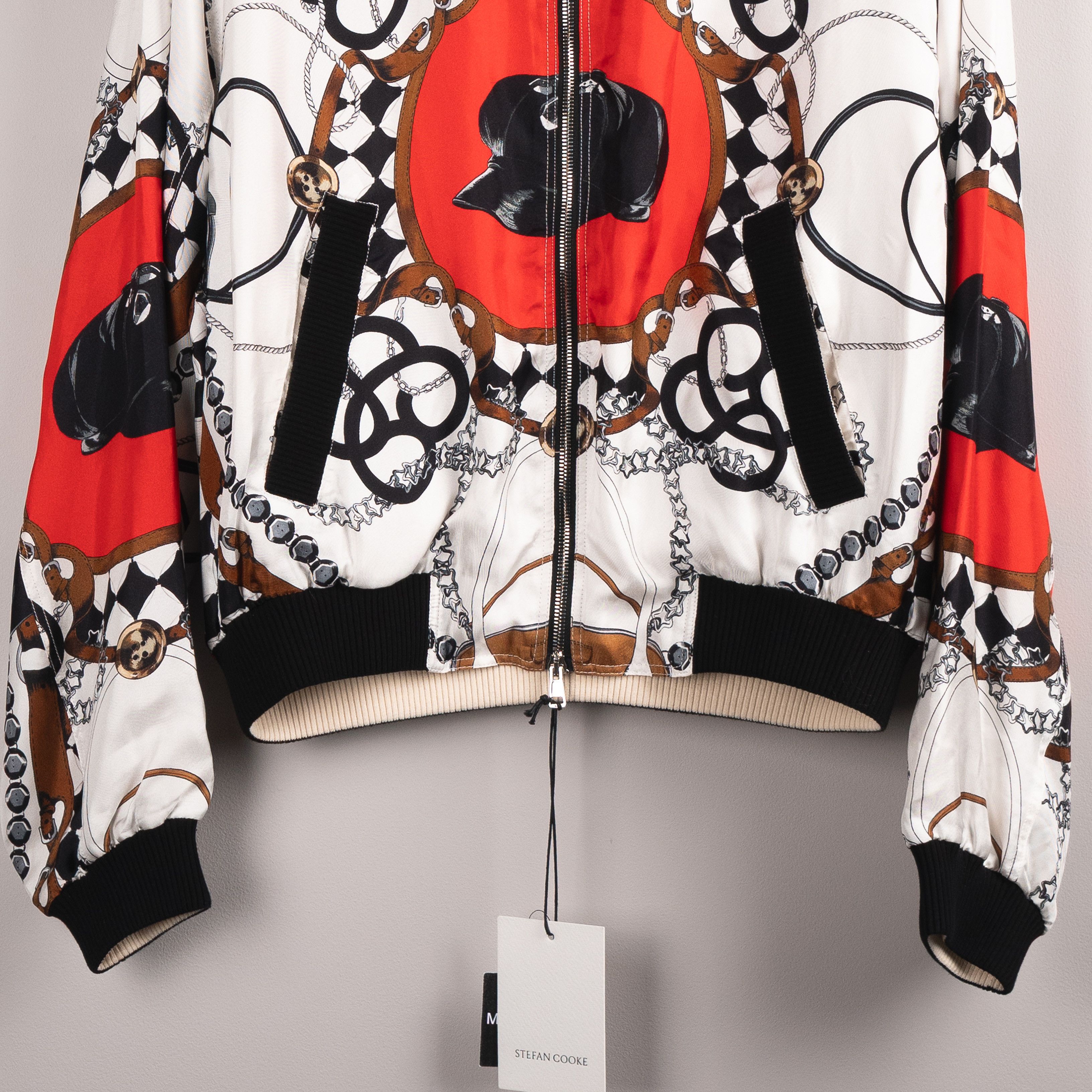 Stefan Cooke Stefan Cooke SS23 Printed Silk Bomber Jacket White Size US L / EU 52-54 / 3 - 6 Thumbnail
