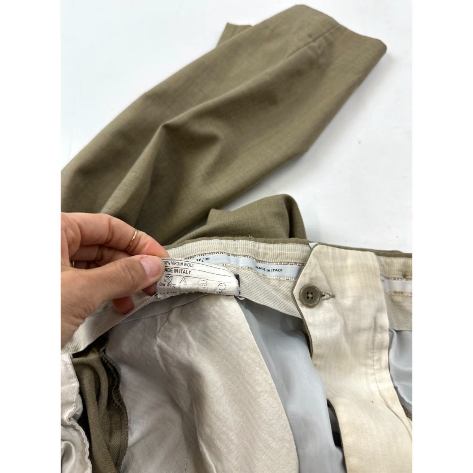 Vintage Santorelli Pants Mens 36 Green Dress Luxury Serge Straight Slash Pocket Preppy Size US 36 / EU 52 - 7 Thumbnail