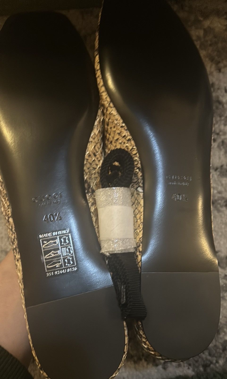 Gucci Gucci Evi Snakeskin Phyton Ballet Flats Size US 10.5 / IT 40.5 - 4 Thumbnail