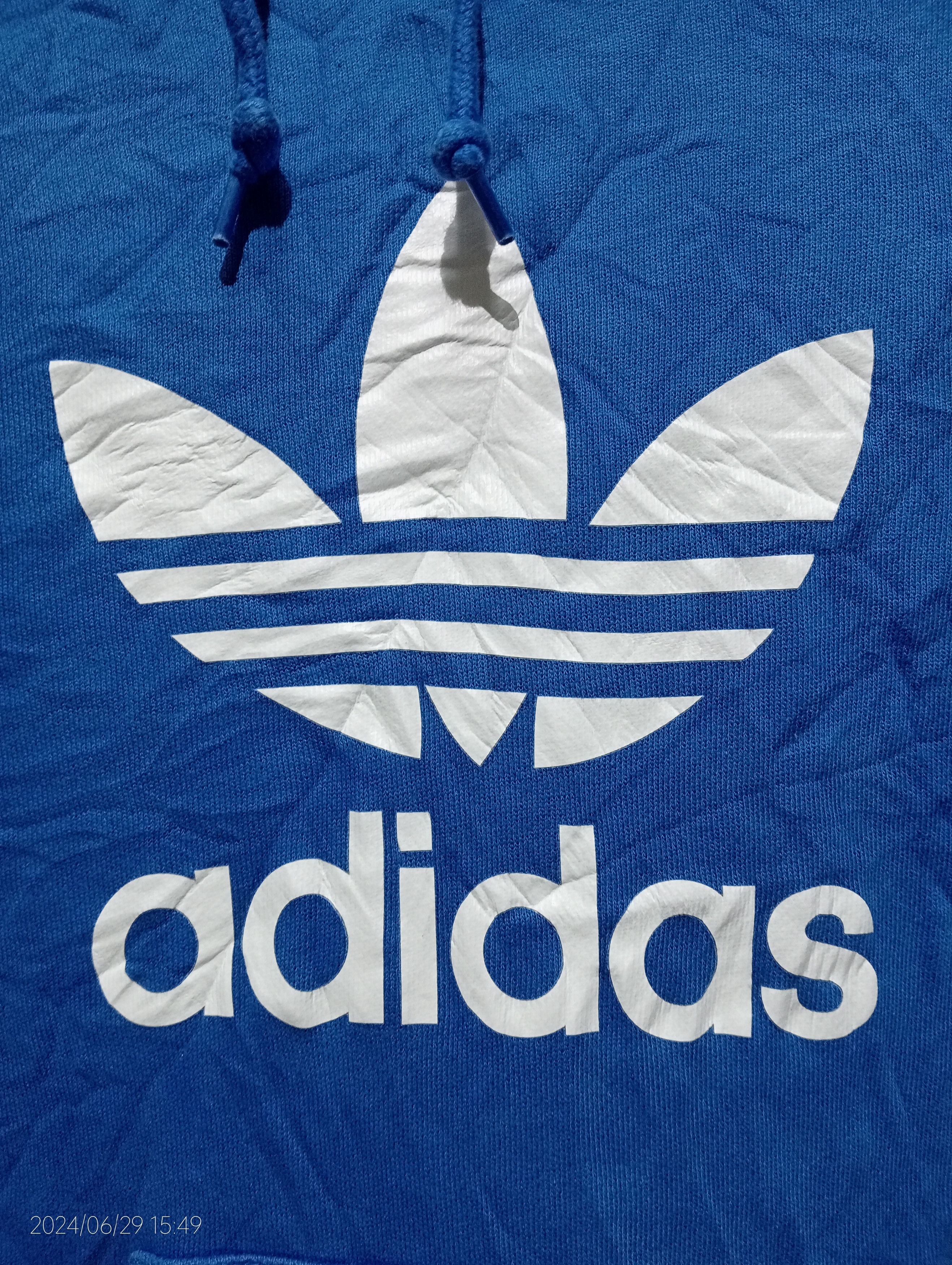 Adidas Adidas Trefoil Big Logo Blue Pullover Hoodie Size US M / EU 48-50 / 2 - 8 Thumbnail