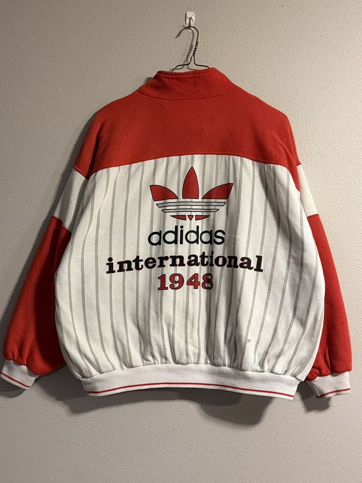 vtg 80s adidas international 1948 rare bomber jacket L-XL