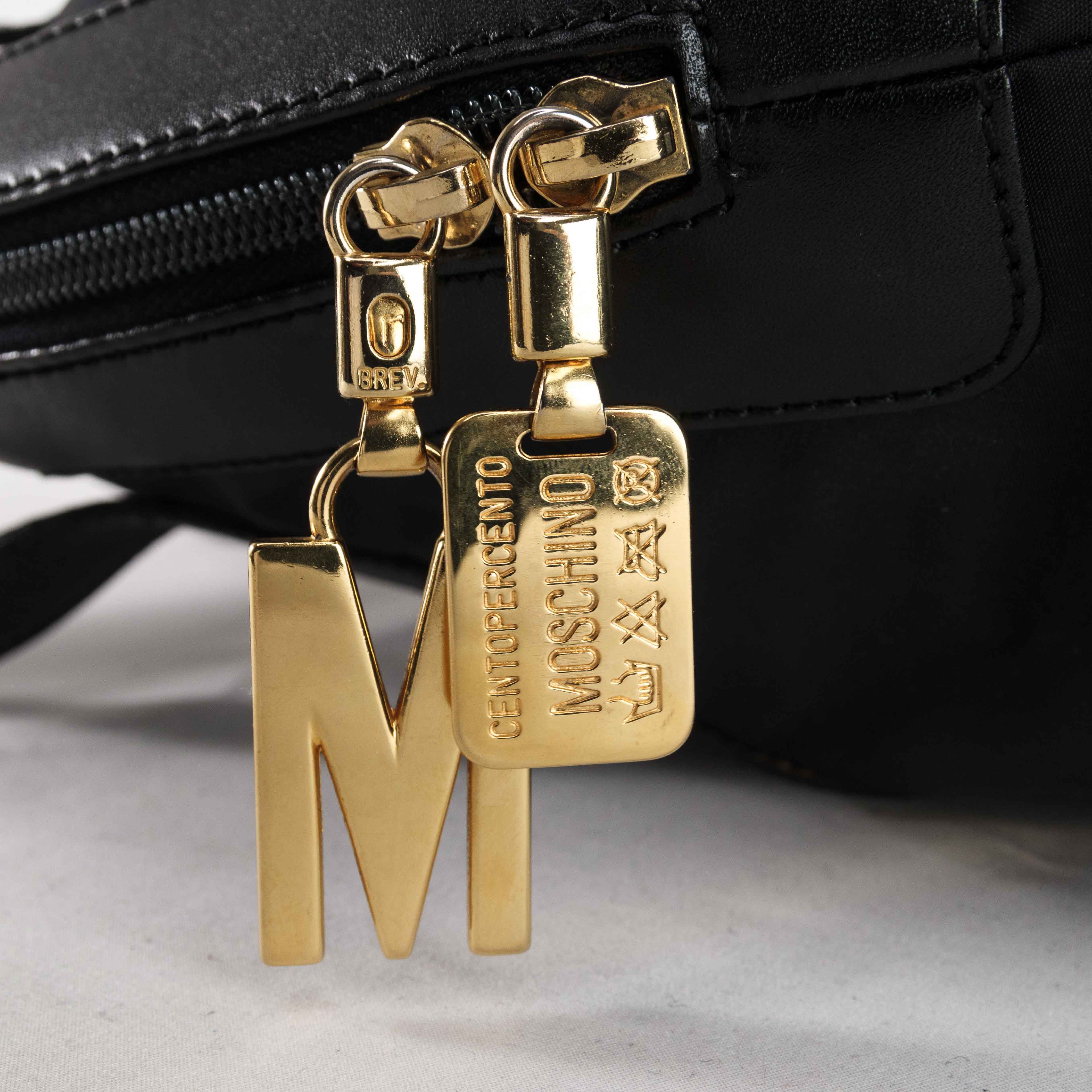 Moschino Moschino Black Nylon & Leather Satchel Bag Size ONE SIZE - 16 Thumbnail