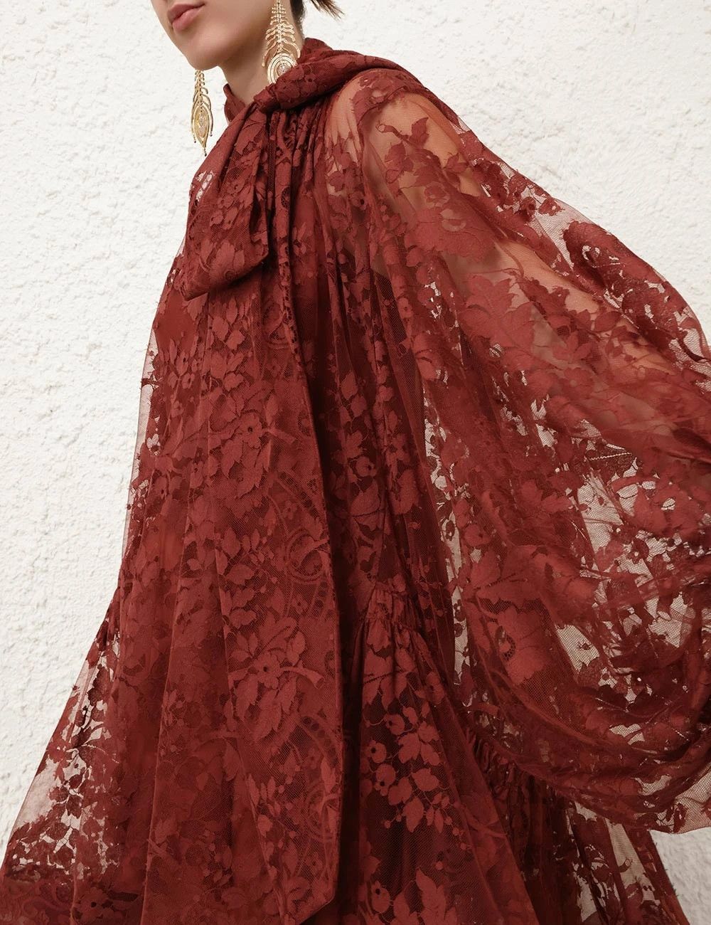Zimmermann oc11z0725 Illustration Lace Mini Dress in Red Size M / US 6-8 / IT 42-44 - 6 Thumbnail