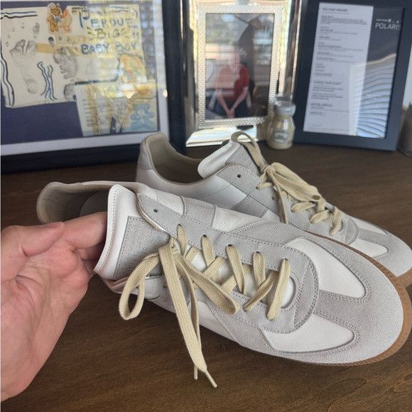 Maison Margiela Maison Margiela Gat Sneaker Low White Gray 16 49 Suede Size US 15 / EU 48 - 2 Thumbnail