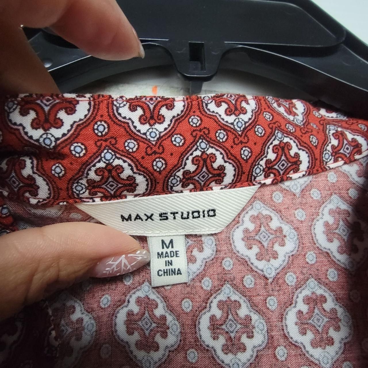 Other Max Studio Womens Red & White Boho Print Rayon Mini Dress Wi Size M / US 6-8 / IT 42-44 - 5 Thumbnail