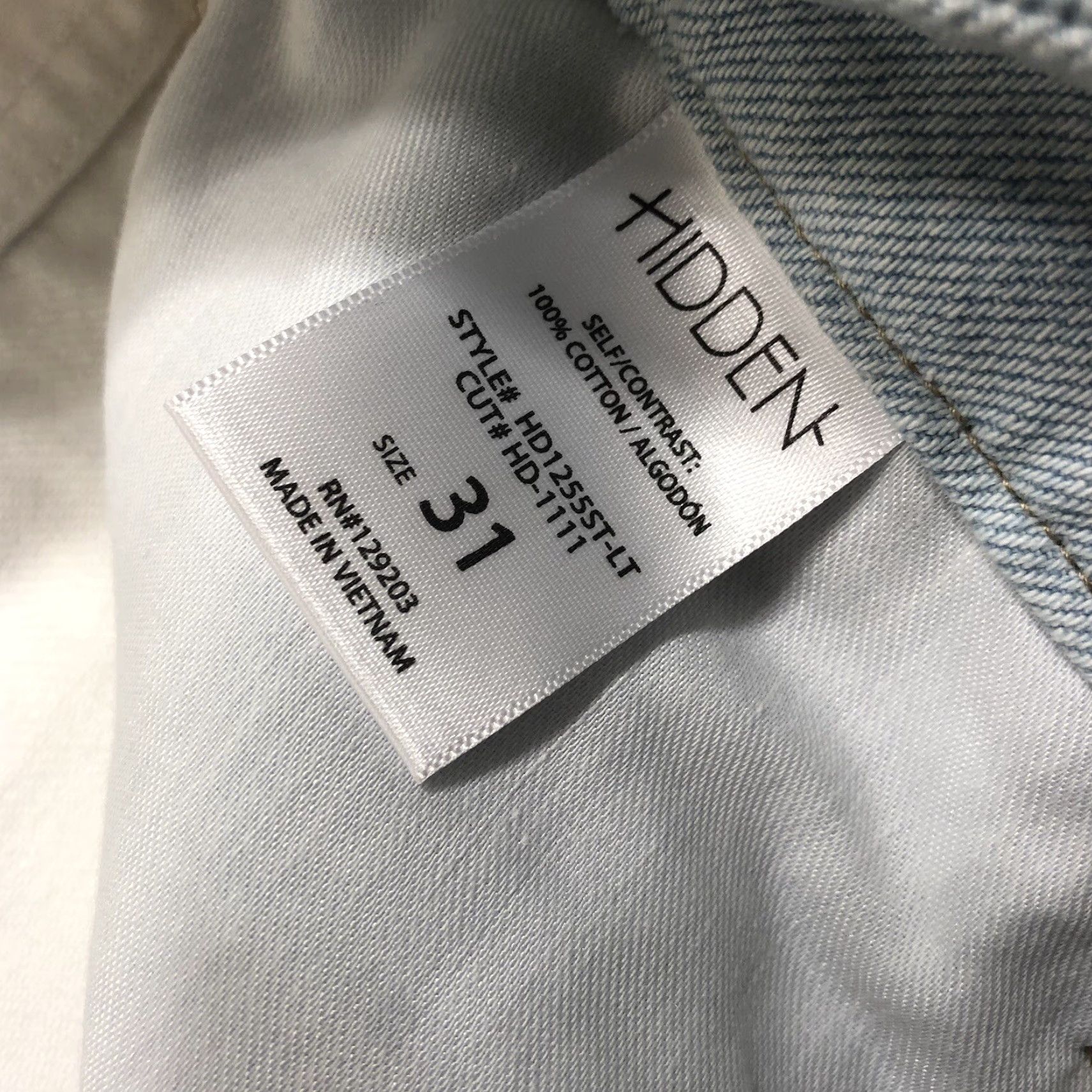 Vintage NWT Hidden Tracey Jeans Womens 31 Straight 90s Bohemian Retro Distressed Blue/White 5-Pocket Denim Size 24" / US 00 / IT 34 - 7 Thumbnail