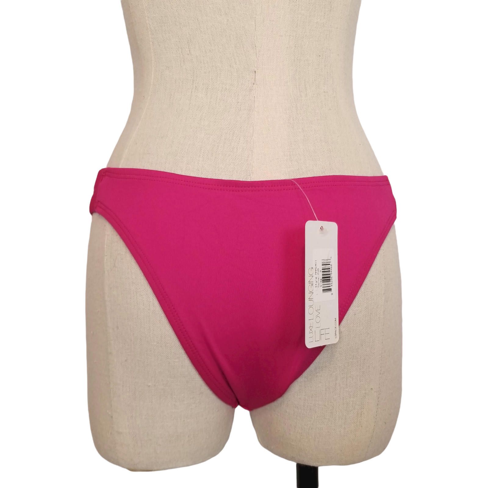 Designer NWT L*Space Bikini Bottoms Fuchsia Pink Sz Medium Size ONE SIZE - 4 Thumbnail