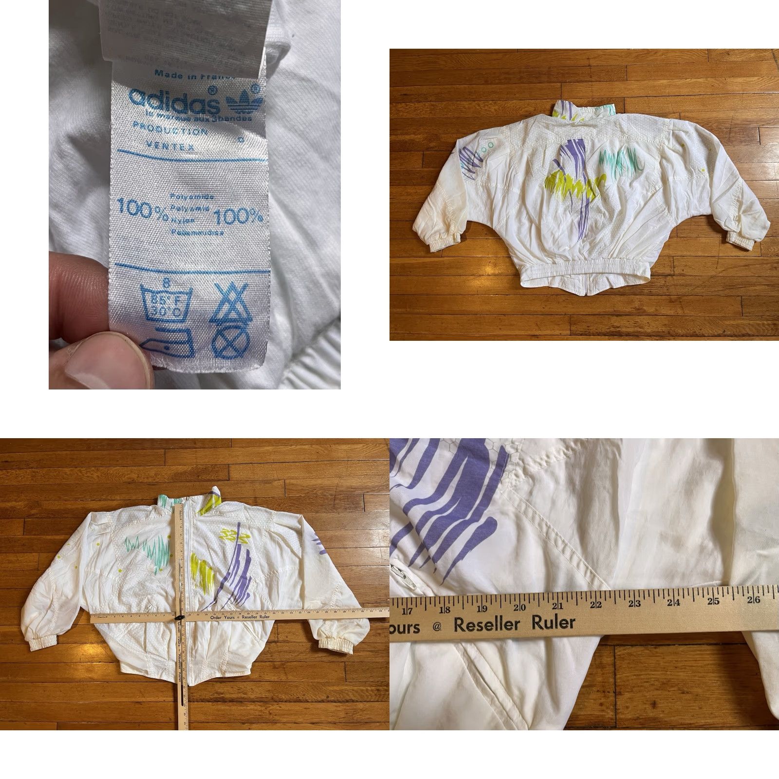 Adidas VINTAGE adidas Track Suit Women’s Small White Lavender Nylon 90s Made in France Size S / US 4 / IT 40 - 8 Thumbnail
