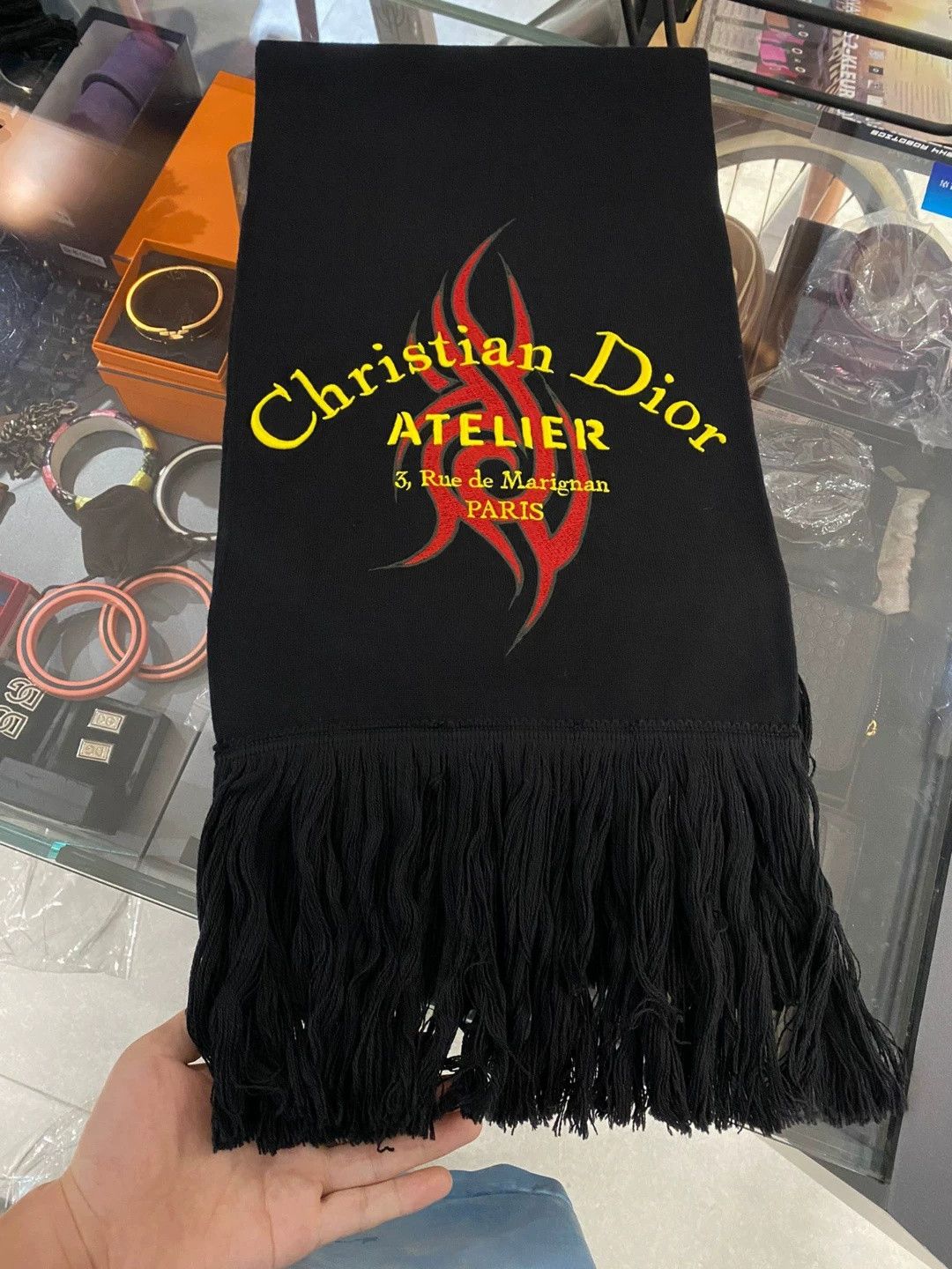 Dior Dior Wool Embroidered Scarf Size ONE SIZE - 1 Thumbnail