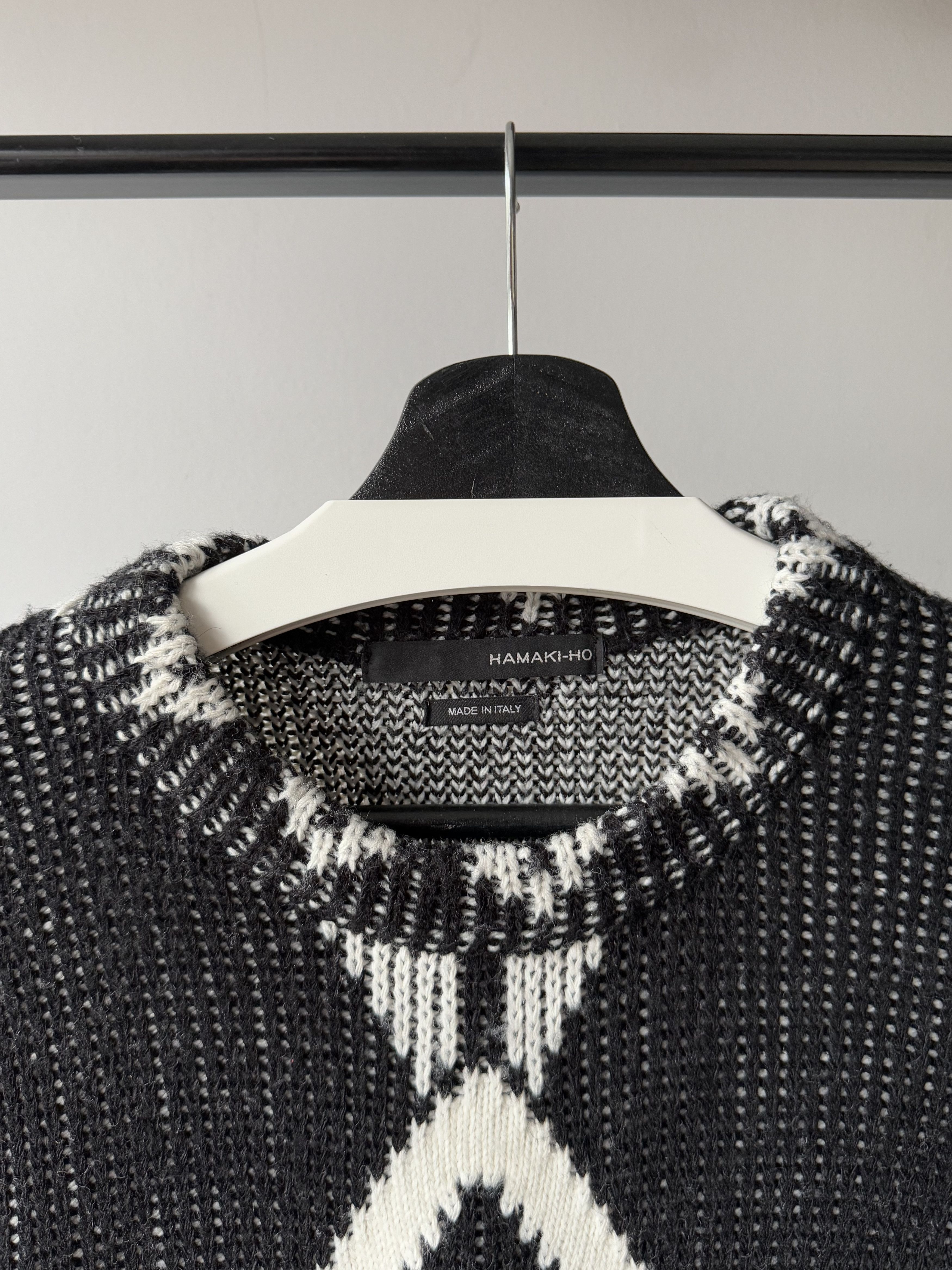 HAMAKI-HO Hamaki-Ho Wool Knitted Patterned L/S Sweater Made In Italy Size US L / EU 52-54 / 3 - 6 Thumbnail