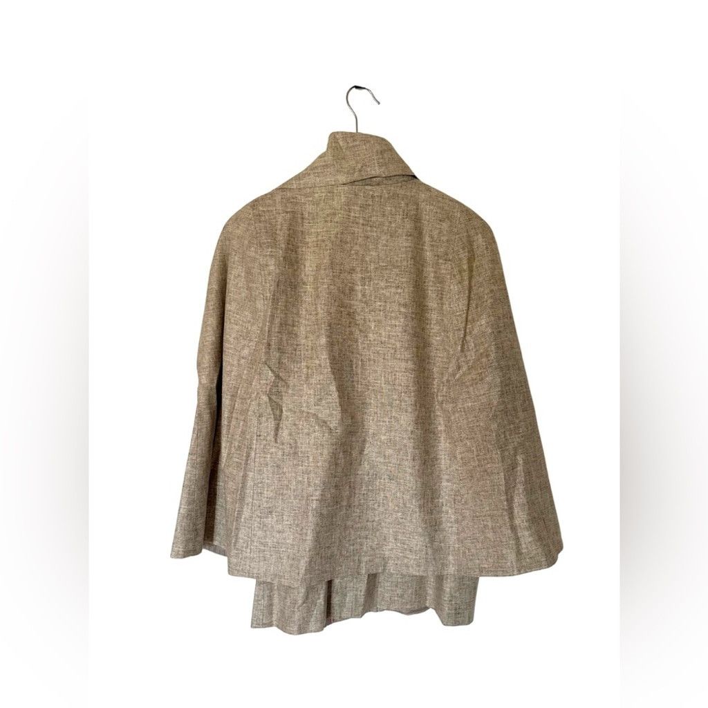 Elie Tahari Tahari Neutral 'Belle' Bow Detail Cape Jacket Coat Size S / US 4 / IT 40 - 4 Thumbnail