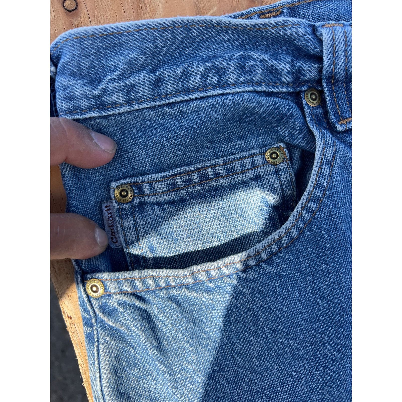 Carhartt Carhartt Jeans Mens 36x32 Blue Denim Work Pants relaxed Size US 34 / EU 50 - 11 Thumbnail