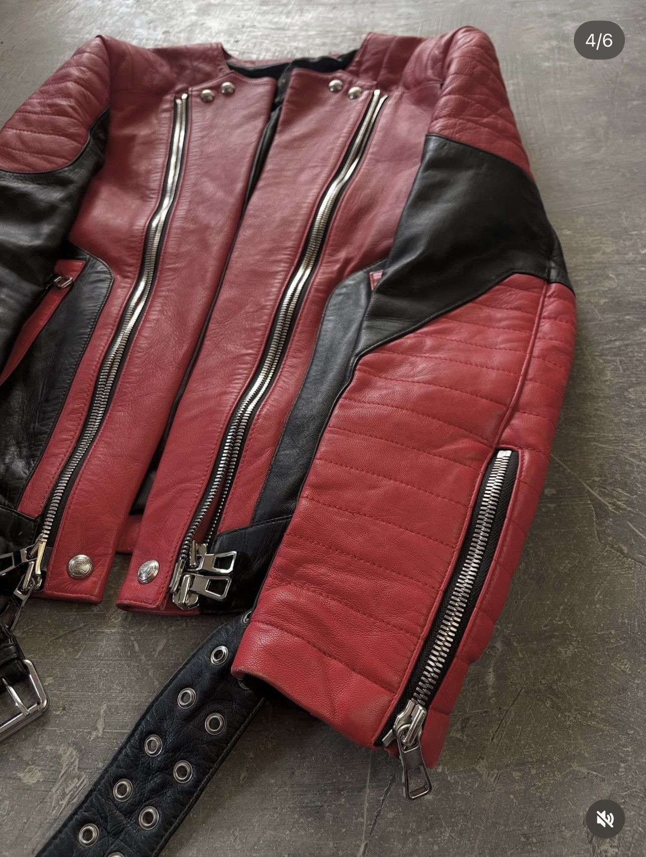 Balmain × H&M Balmain x H&M AW15 RunWay Biker Leather Jacket Size US S / EU 44-46 / 1 - 4 Thumbnail