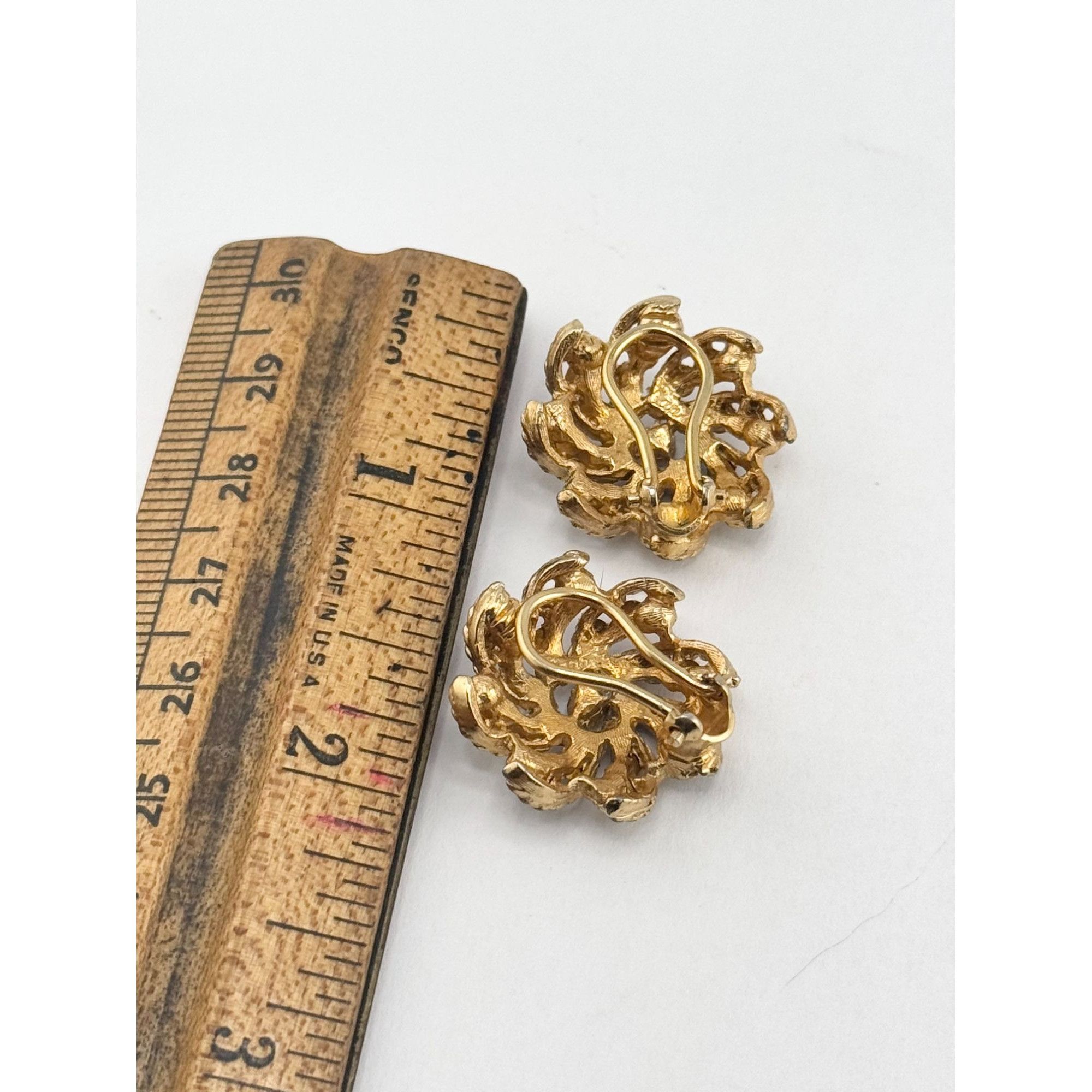 Vintage Vintage Capri blue rhinestone flower earrings Size ONE SIZE - 6 Thumbnail