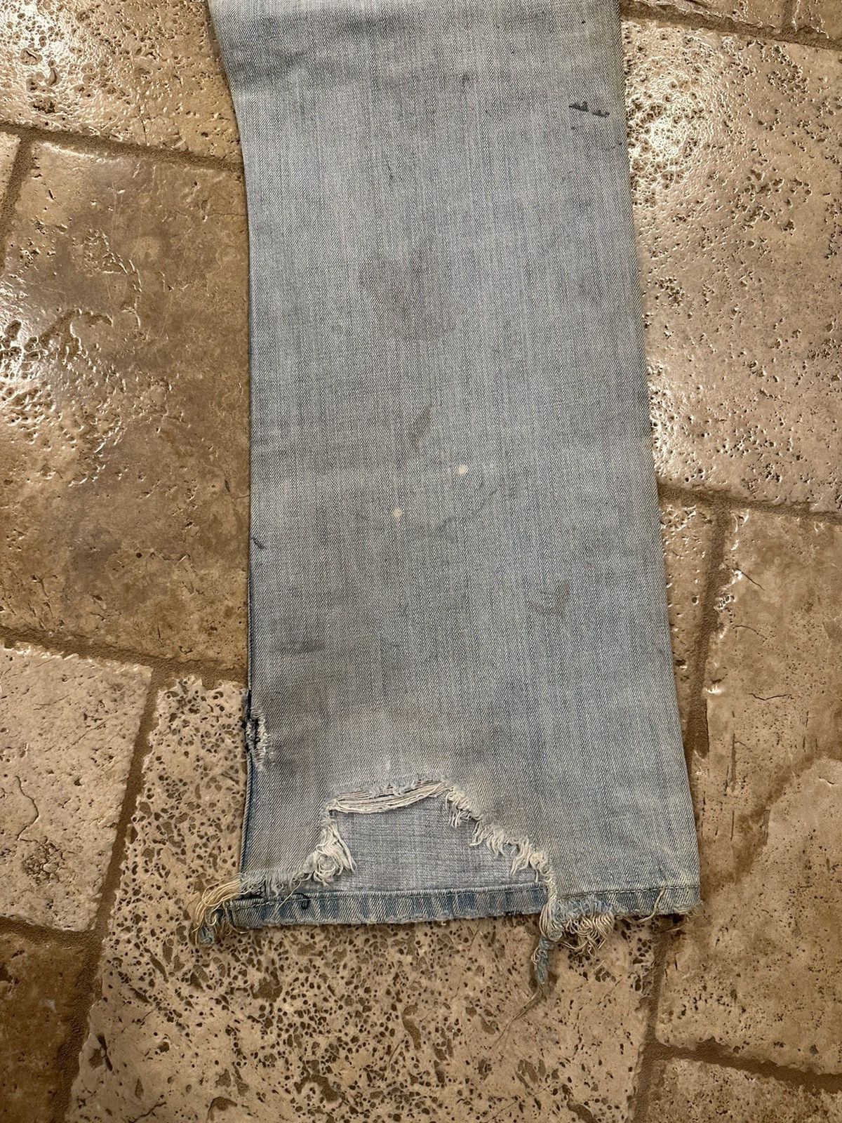 Vintage Vintage Bootcut Flare Trashed Distressed Blue Denim Jeans Size US 32 / EU 48 - 9 Thumbnail