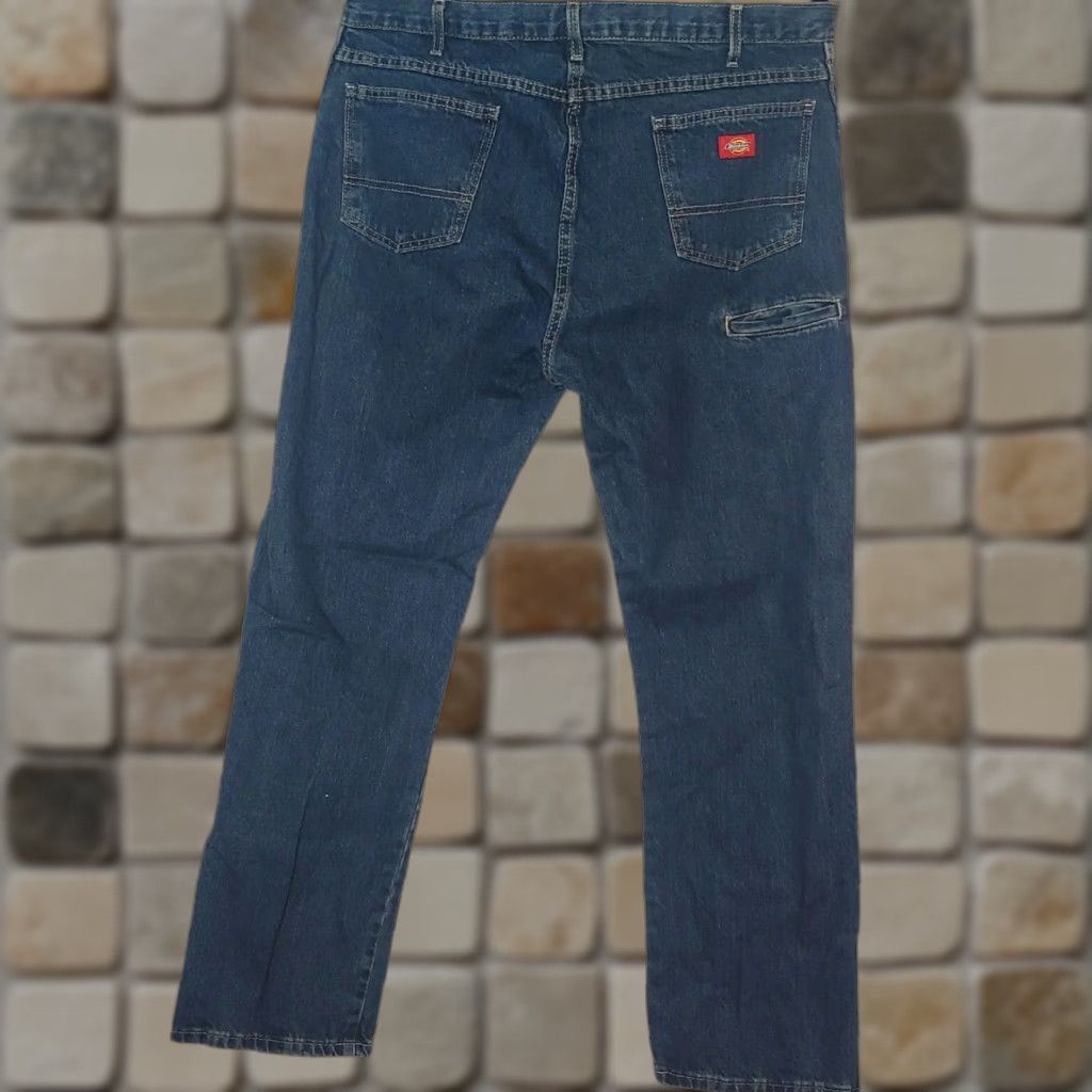 Dickies Dickies Jeans Men 40 x 32 Regular Dark Blue Wash Indigo Workwear Classic Work Denim Pants Straight Relaxed 5-Pocket Mens Blue Size US 40 / EU 56 - 1 Thumbnail