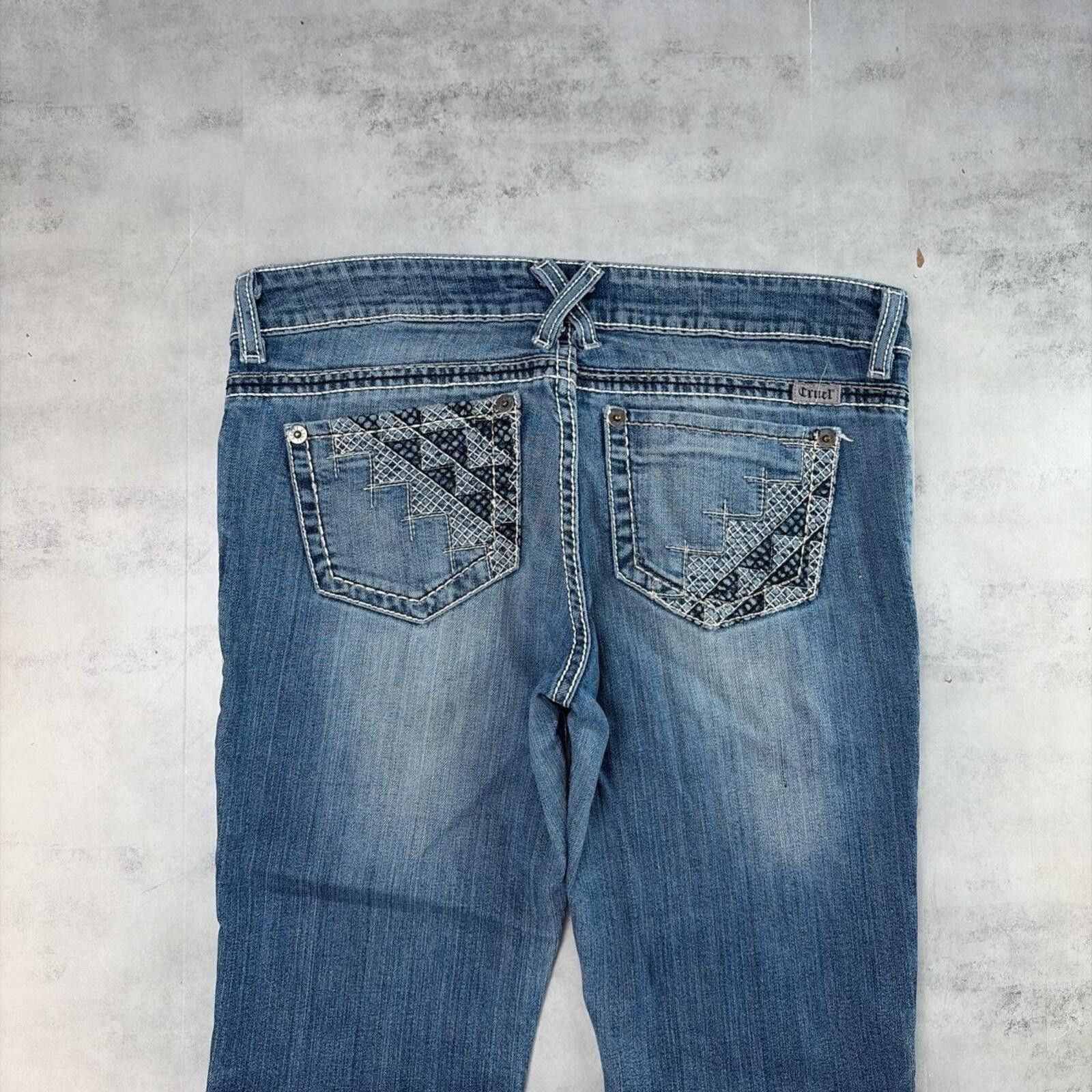 Other Y2K Blue Cruel Grunge Grunge Gothic Flared Denim Jeans Size 30" / US 8 / IT 44 - 3 Thumbnail