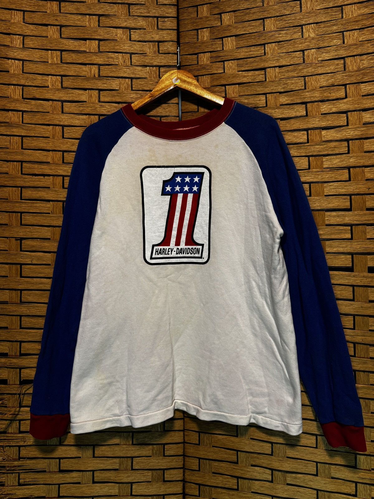 Harley Davidson Vintage Harley Davidson No 1 Reglan sweatshirt Size US M / EU 48-50 / 2 - 1 Thumbnail