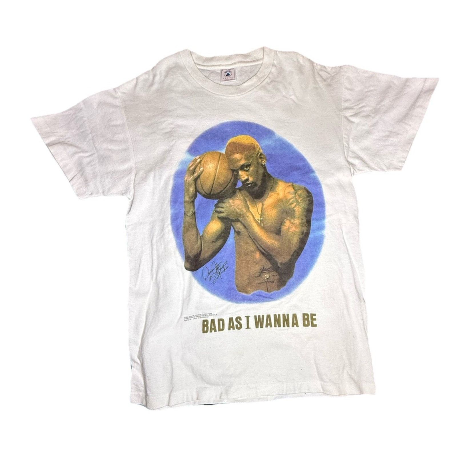 Mtv Dennis Rodman T Shirt White 1996 NBA Size Medium Delta Tag Size US M / EU 48-50 / 2 - 7 Thumbnail