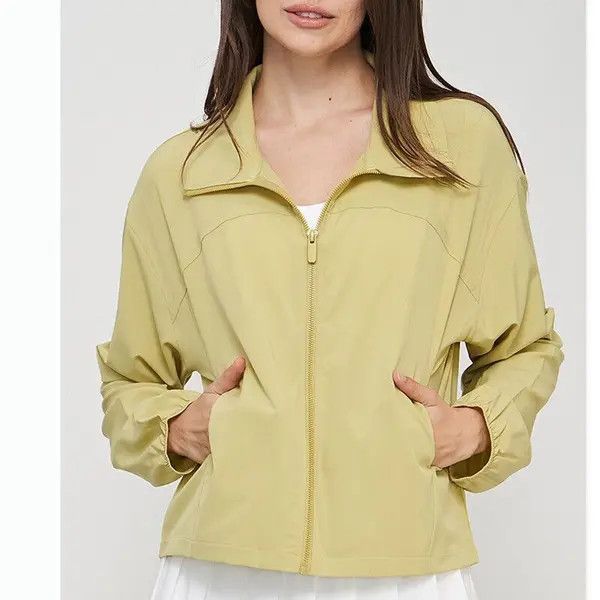 image of Vintage Light Breathable Stand-Up Short Jack in Olive, Women's