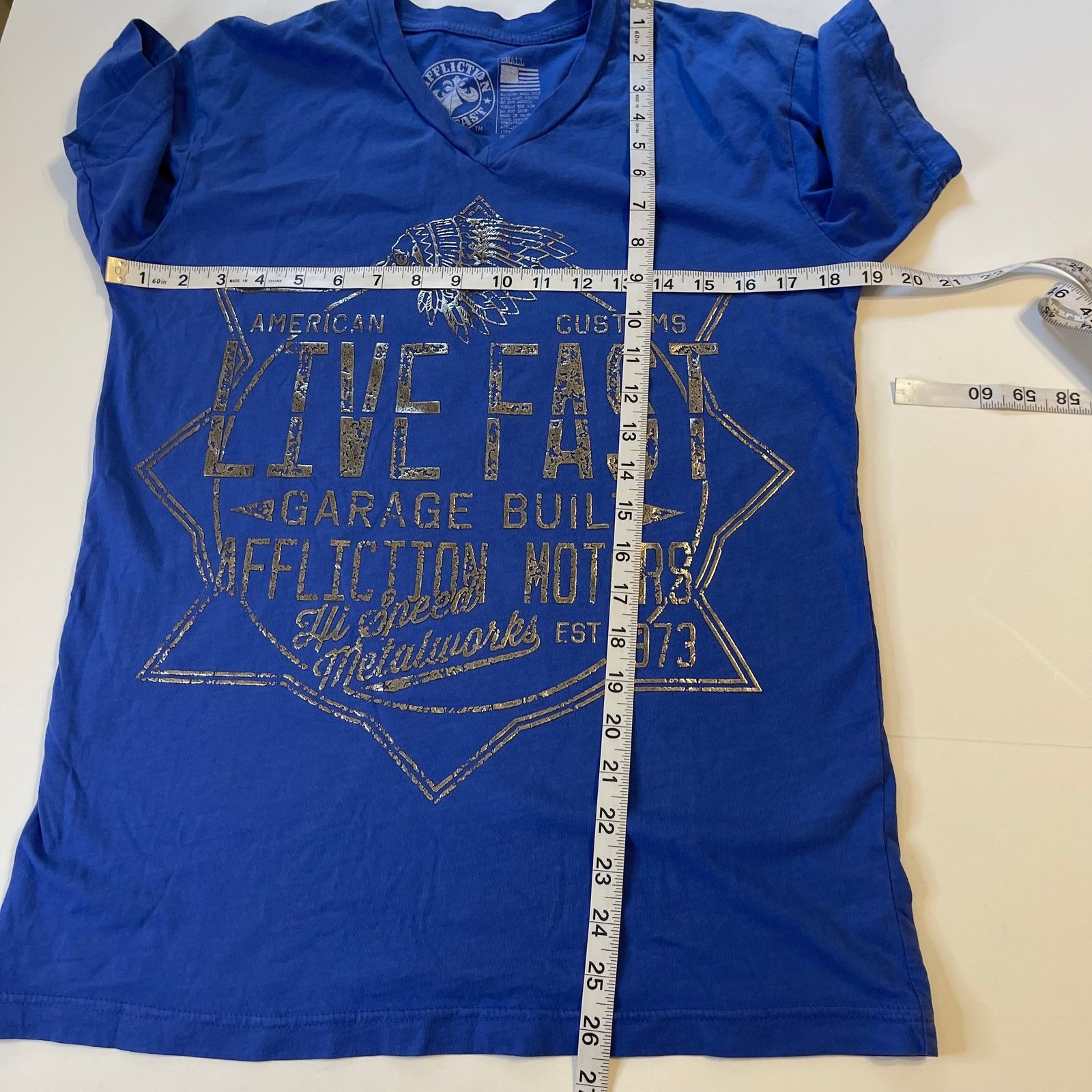 Affliction Affliction Men's American Customs Blue Short Sleeve Tee, S Size US S / EU 44-46 / 1 - 7 Thumbnail