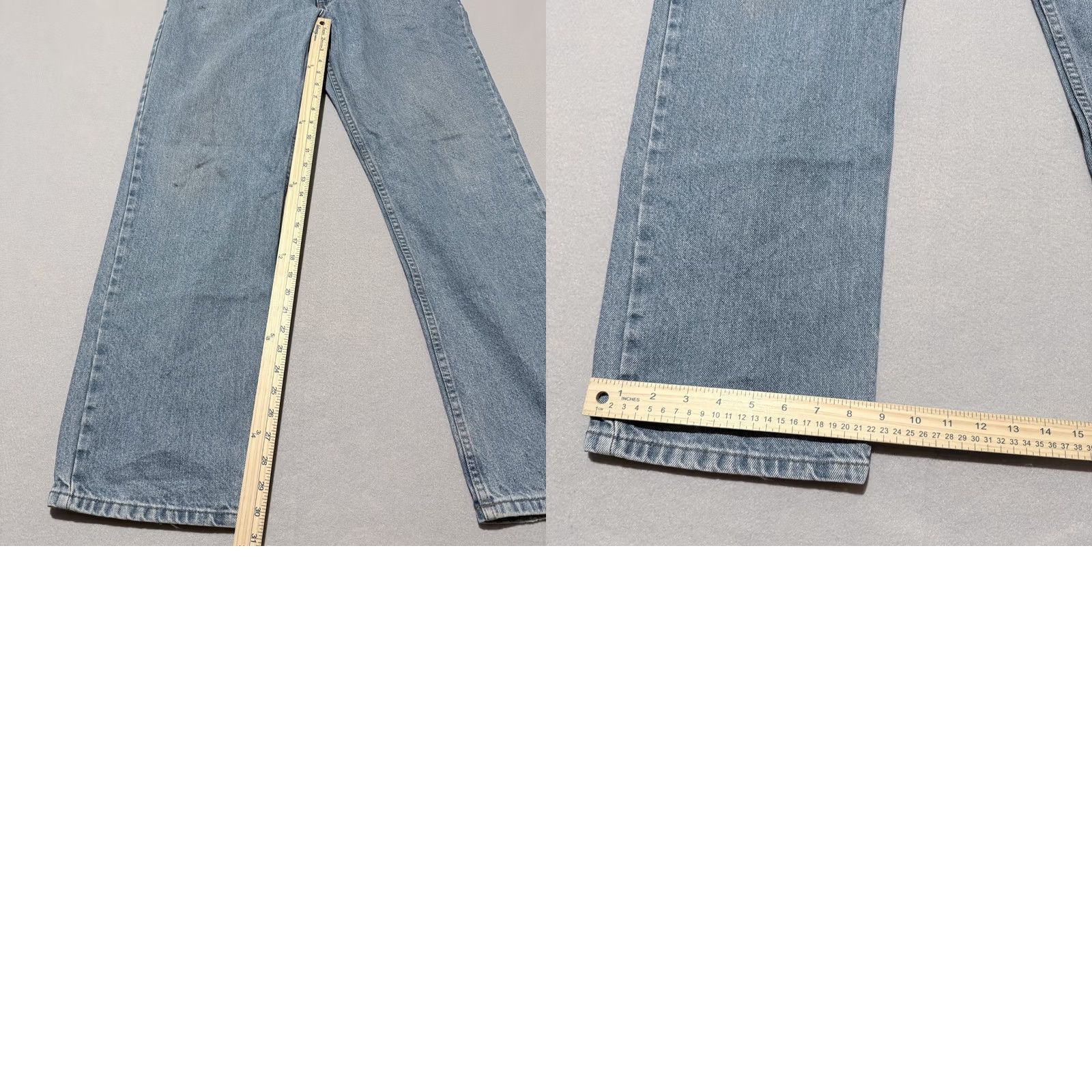 Vintage Urban Up Straight Jeans Men Blue Denim Mid-Rise Slimming Classic - 38X30 Size US 38 / EU 54 - 9 Thumbnail
