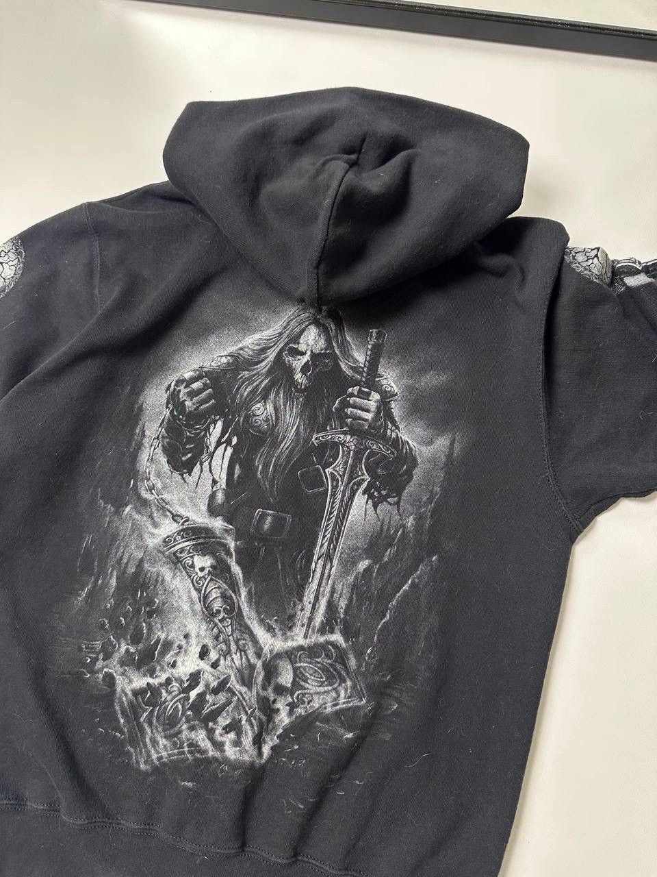Band Tees × Japanese Brand × Vintage Vintage 90’s Tattoo Vibe Skull Gothic Opium Boxy Hoodie Size US M / EU 48-50 / 2 - 8 Thumbnail