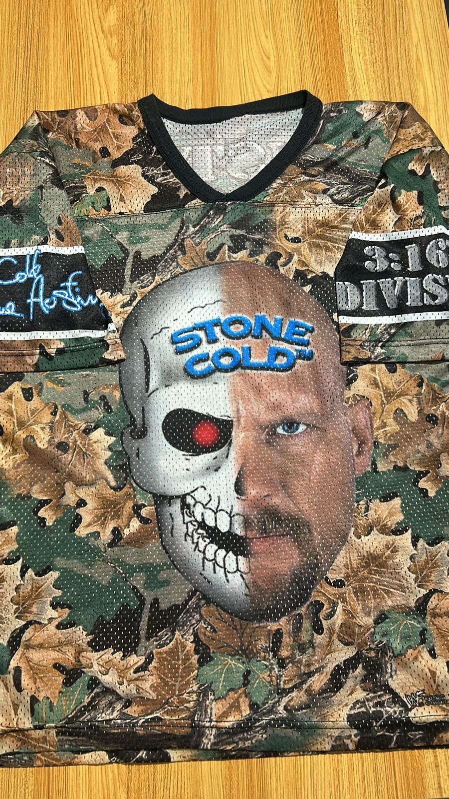 WWF 1999 WWF Stone Cold 3:16 Camo Jersey Size US XL / EU 56 / 4 - 1 Thumbnail