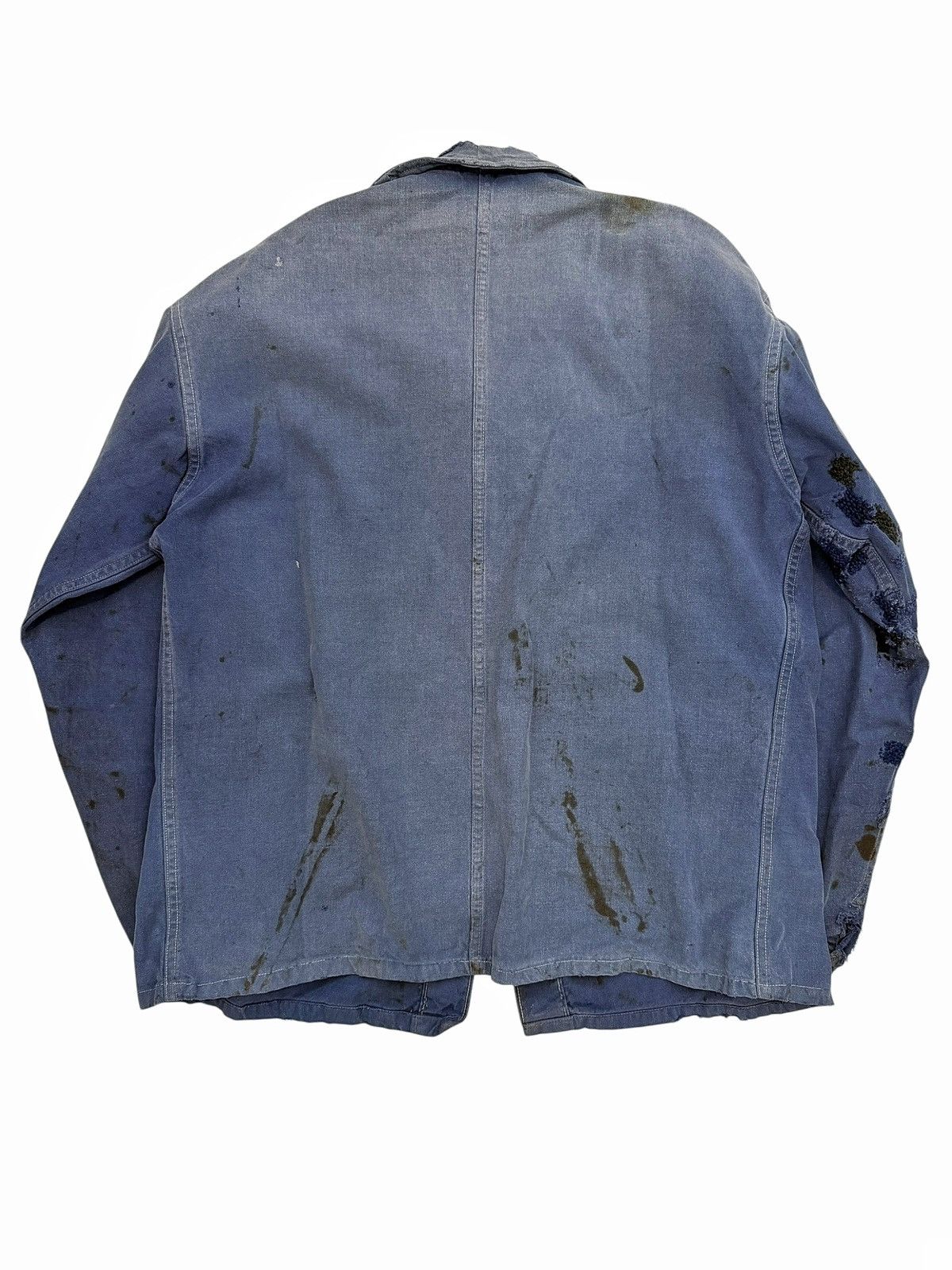 Vintage GRAIL 1930’s Boro Repaired Indigo French Workwear Chore Coat Size US XL / EU 56 / 4 - 2 Thumbnail