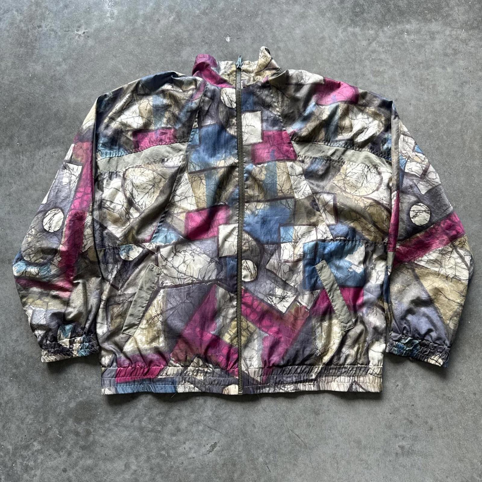 Other Multi Coloured Tree Camouflage 90s Windbreaker Zip Up Jacket Size US L / EU 52-54 / 3 - 1 Thumbnail
