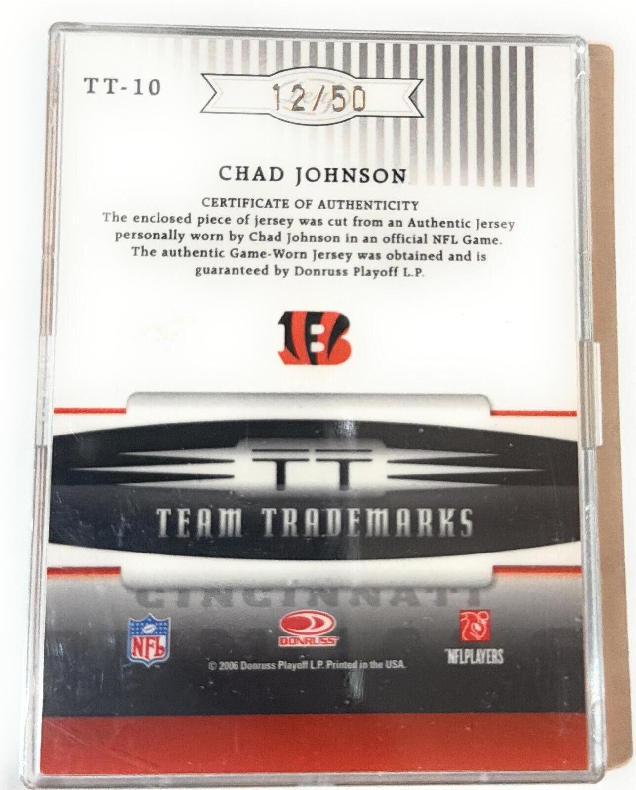 Other 2006 Leaf Limited Team Trademarks Chad Johnson Auto 12/50 Size ONE SIZE - 2 Thumbnail