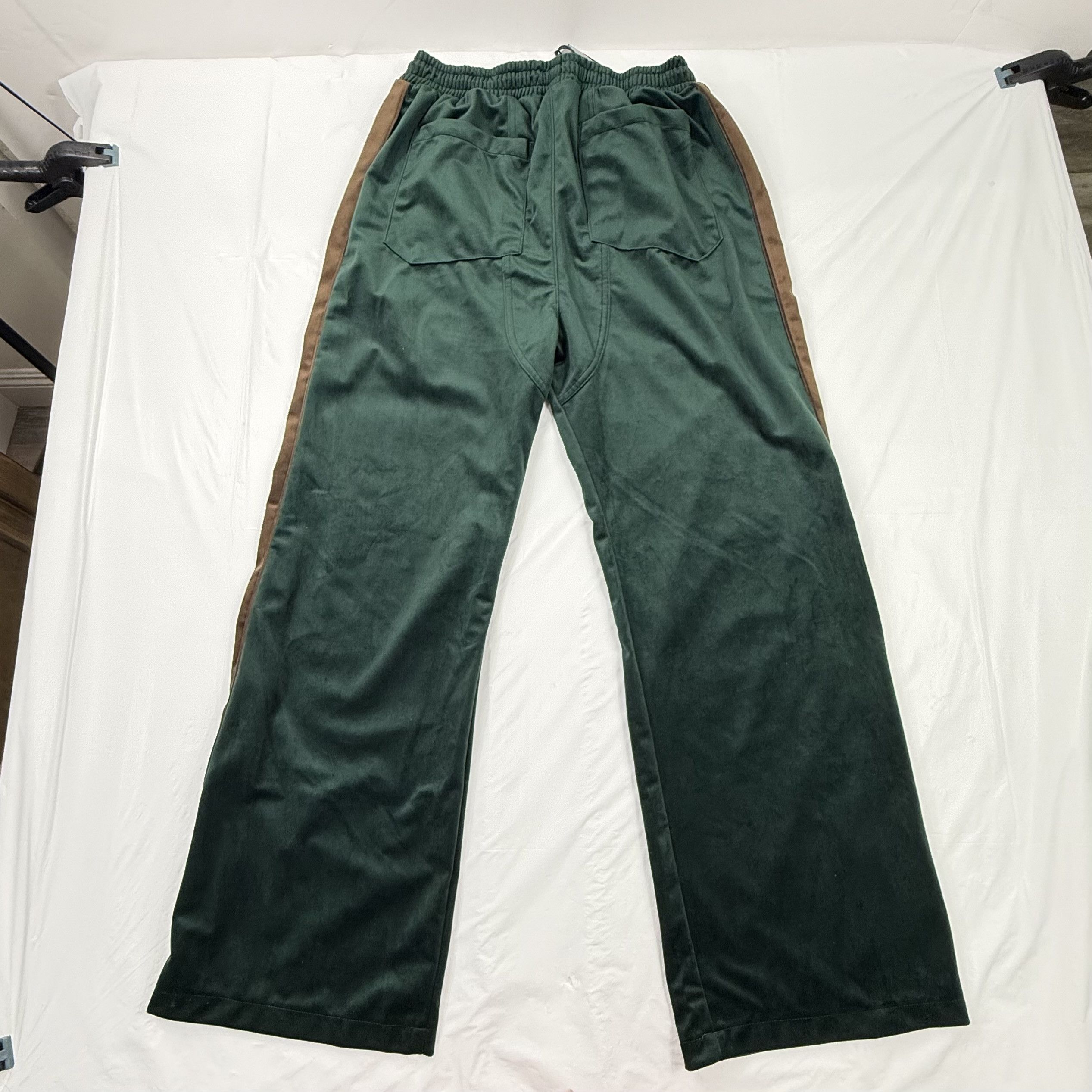 Rhude Rhude Crest Velour Track Pants Green Brown Side Stripe XXL Size US 36 / EU 52 - 2 Thumbnail