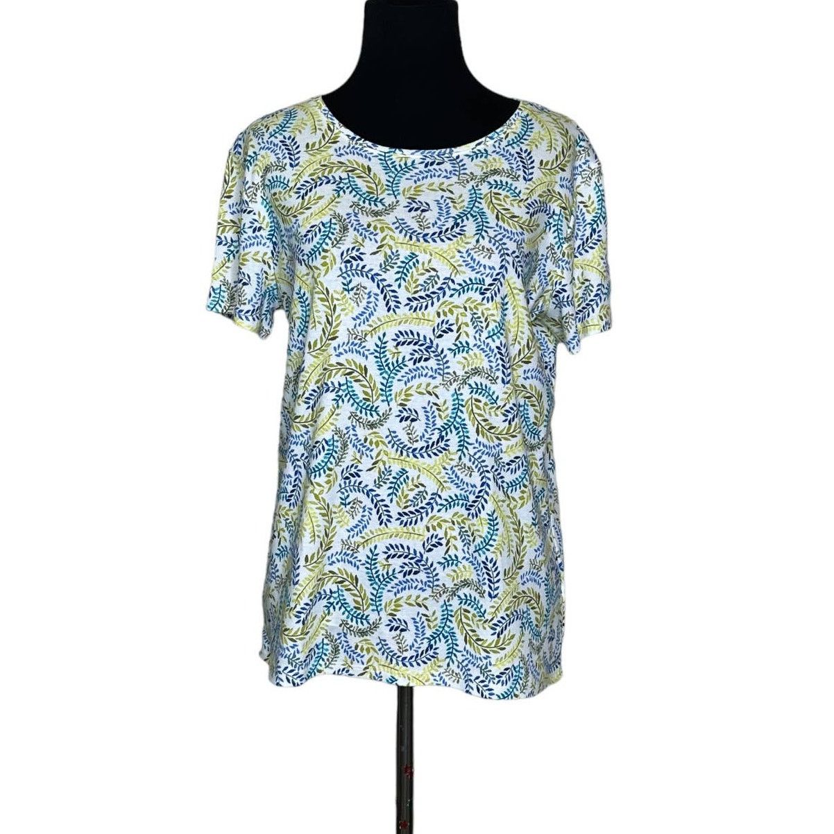 Croft & Barrow Croft & Barrow white leaves print short sleeves tee size PM Size M / US 6-8 / IT 42-44 - 1 Thumbnail