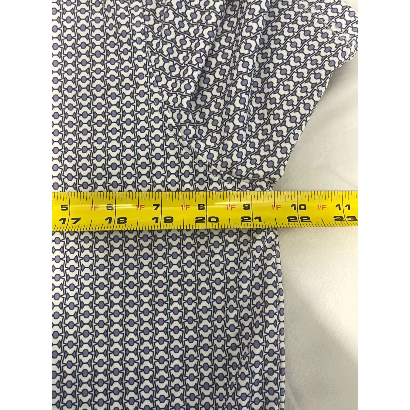 Vintage Greyson Polo Shirt M Mens Golf Greyson Purple White Geometric Print Performance Polo Short Sleeve Collared Regular Fit Polyester Spandex Size US M / EU 48-50 / 2 - 3 Thumbnail