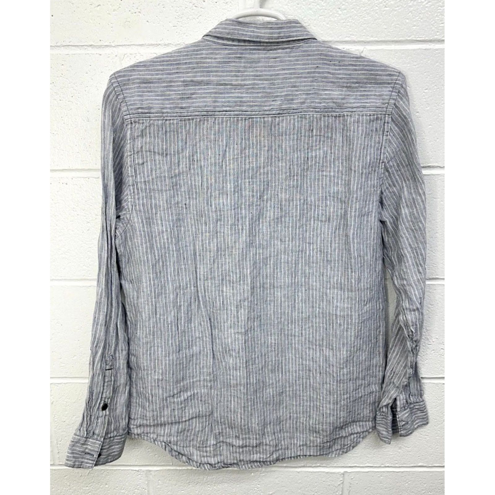 Vintage Zenfari 100% Linen Men’s Button-Up Long Sleeve Shirt L Gray Mens Size US L / EU 52-54 / 3 - 5 Thumbnail